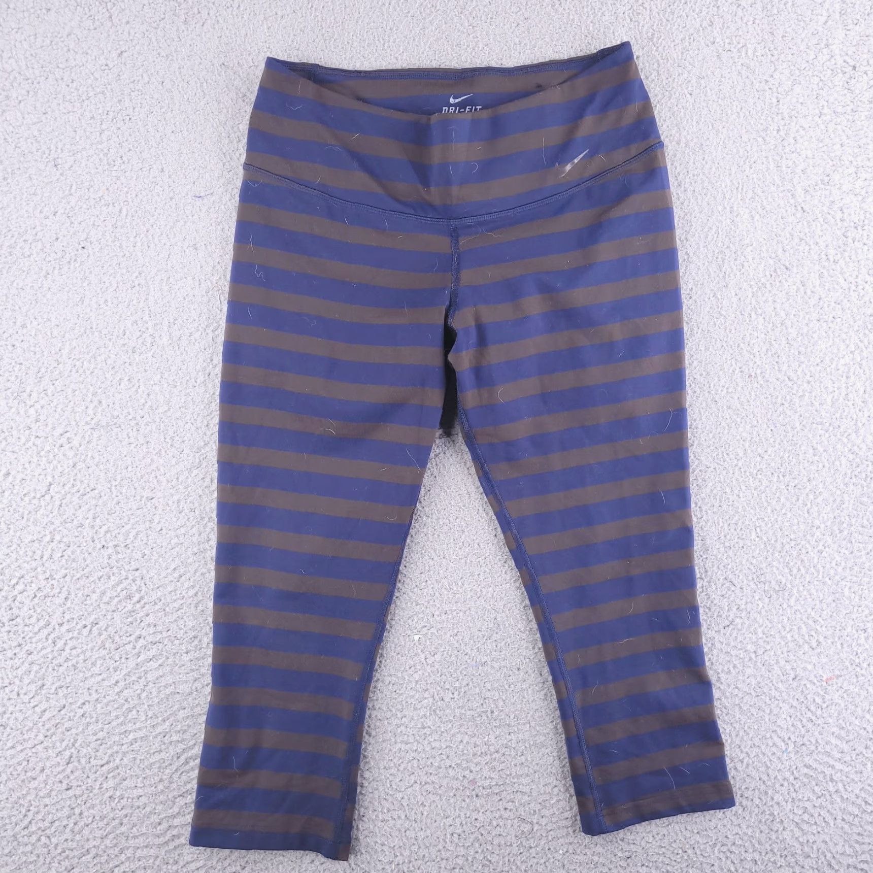 Nike Nike Pants Womens M Stripe Legging Dri Fit Knee Length Gym Blue Activewear Womens Size 32" / US 10 / IT 46 - 2 Thumbnail