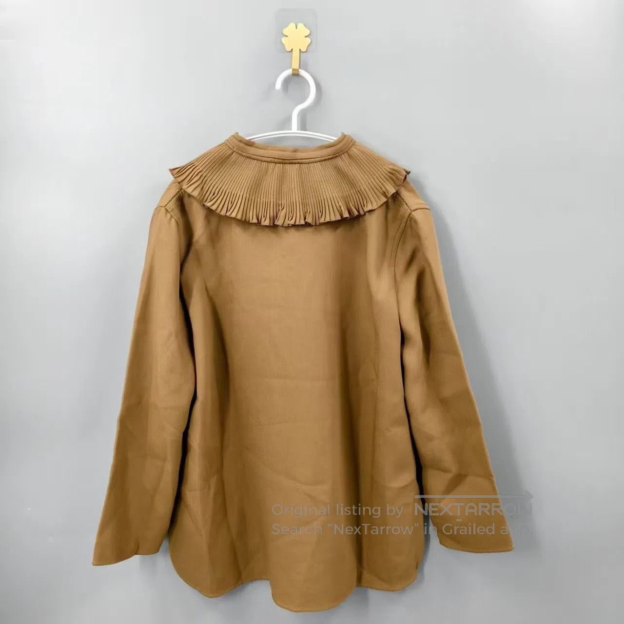 Hermes Hermes Brown Bell Lace Collar Shirt| Size XS / US 0-2 / IT 36-38 - 2 Thumbnail