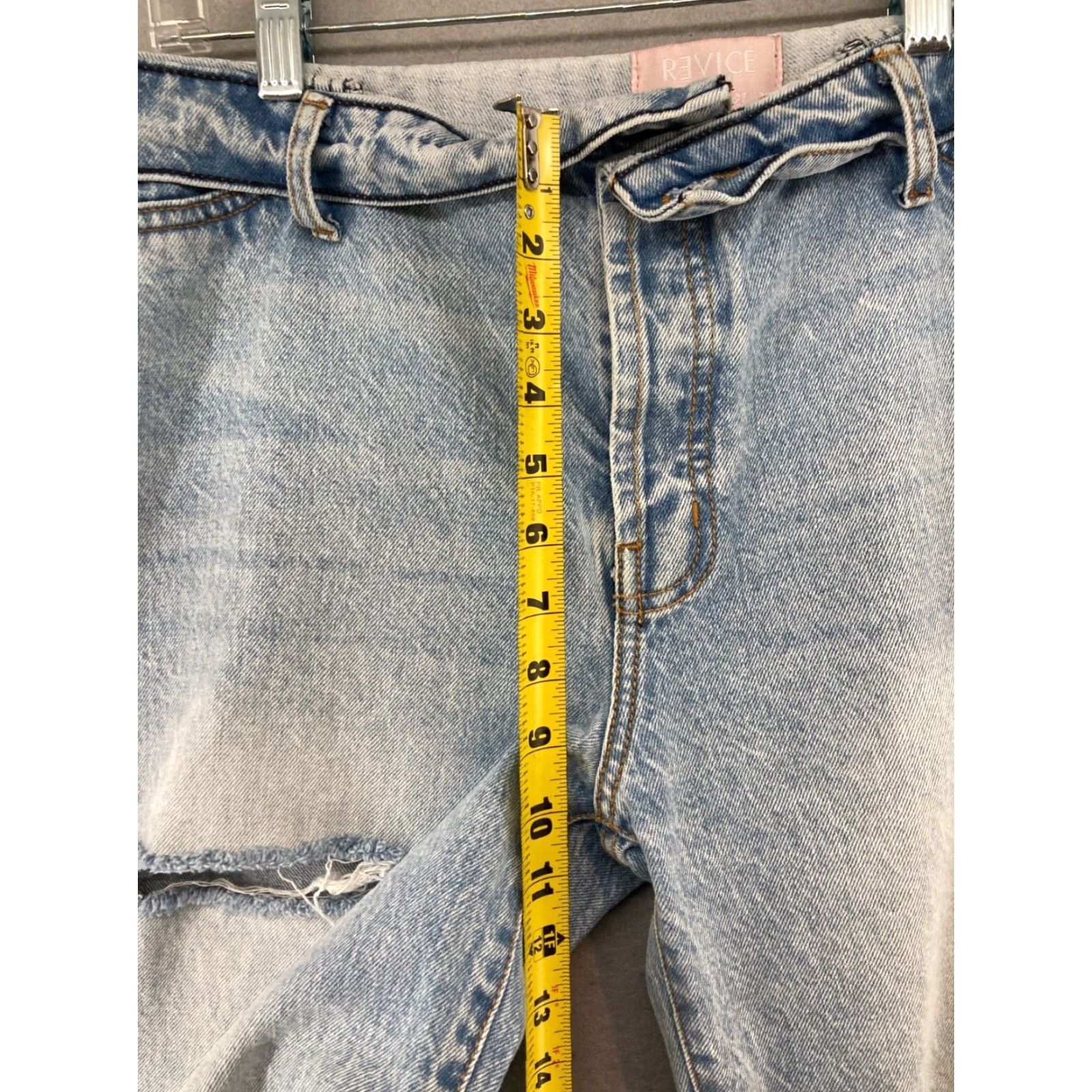 Vintage Revice Womens Jeans 31 Reverse Waist Band Distressed Mom Grunge Size 24" / US 00 / IT 34 - 4 Thumbnail