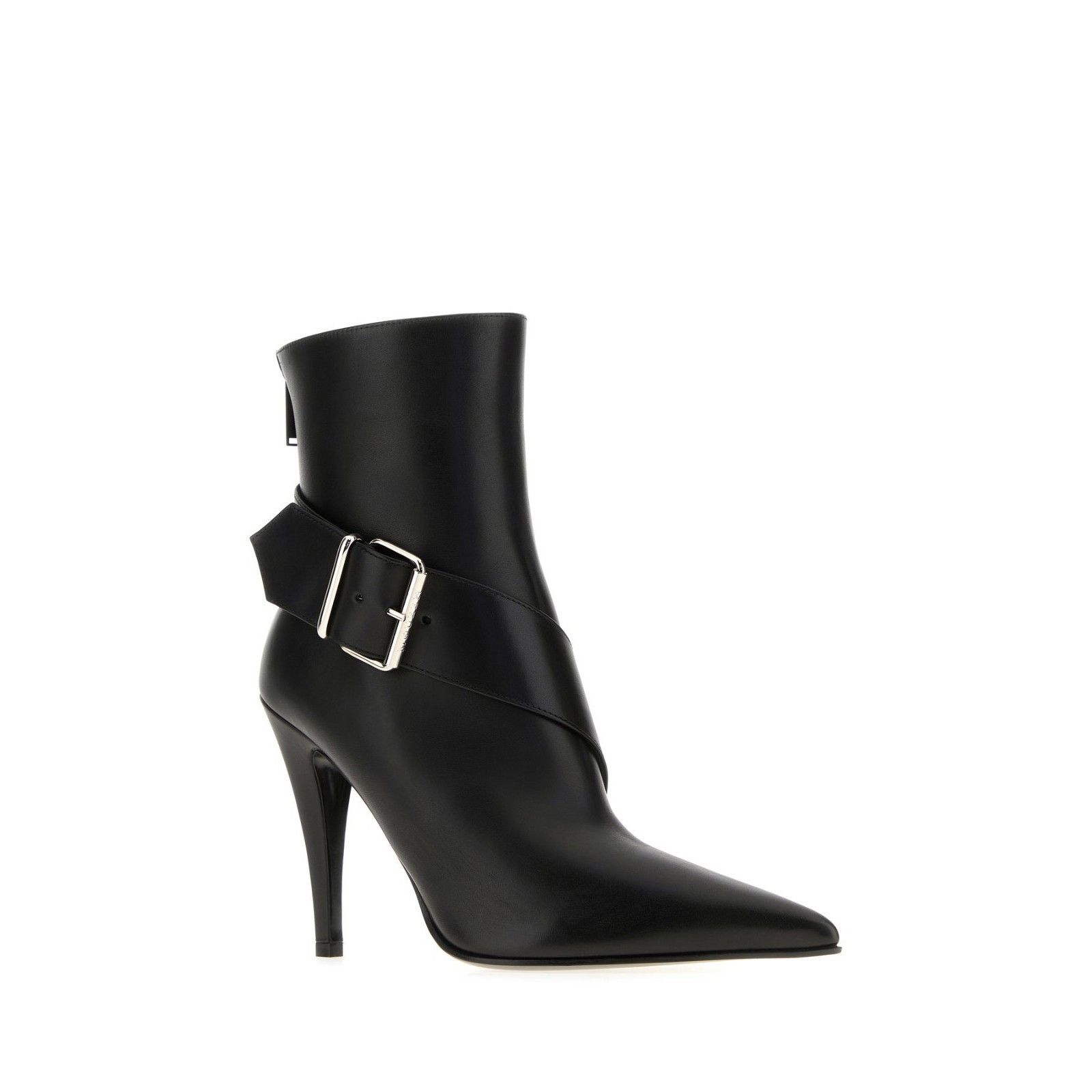 Alexander McQueen ALEXANDER MCQUEEN Side Strap Black Leather 100mm Heel Boots Size US 8 / IT 38 - 2 Thumbnail