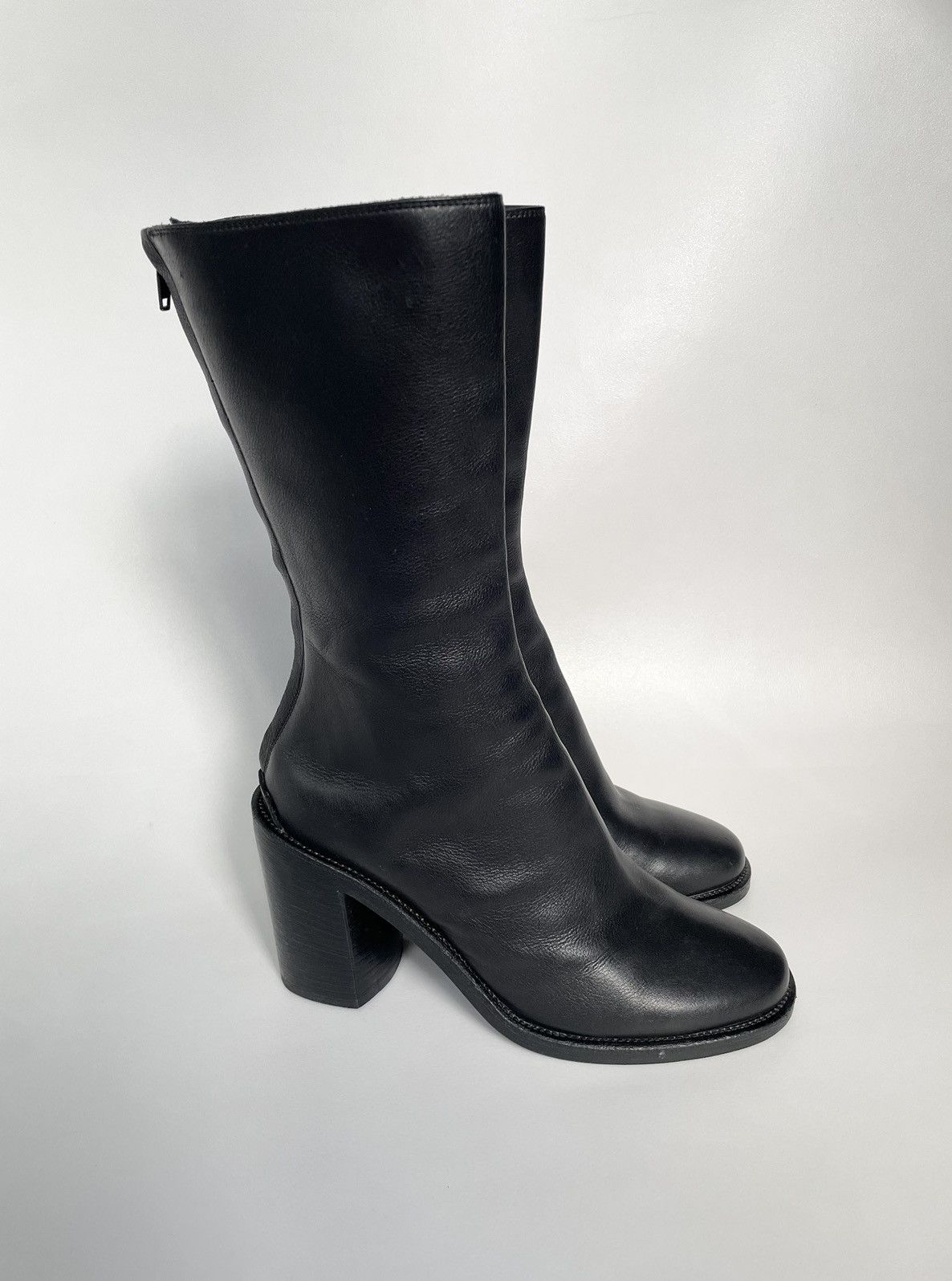 Haider Ackermann Sample Black Leather Thigh High Boots Size US 8 / IT 38 - 2 Thumbnail