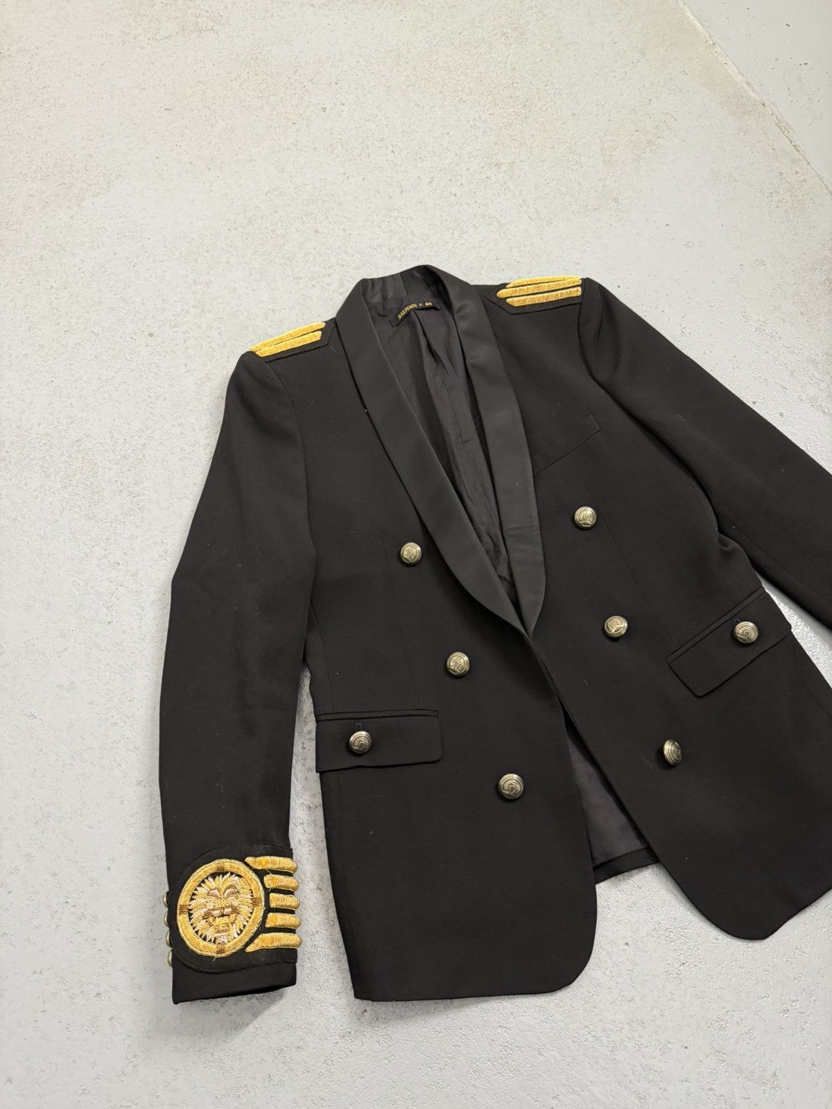 Balmain × H&M Balmain x H&M Black Shawl Collar Napoleon Wool Jacket Size 40R - 5 Thumbnail