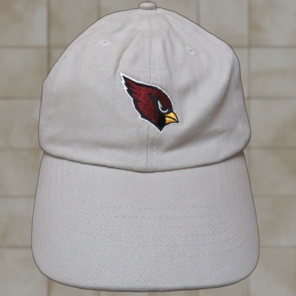 NFL VINTAGE NFL Arizona Cardinals Red Bird Logo Embroidered Hat Baseball Cap Unworn One Size Men Beige Adjustable Sports Team Hat Size ONE SIZE - 1 Thumbnail