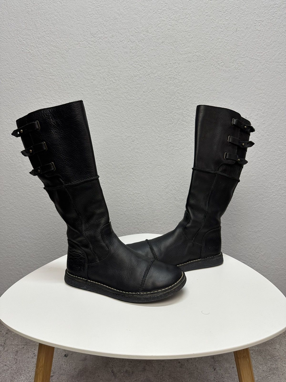 Kickers Vintage Kickers Belted Leather Biker High Boots AS 98 Style Size US 7.5 / EU 40-41 - 3 Thumbnail