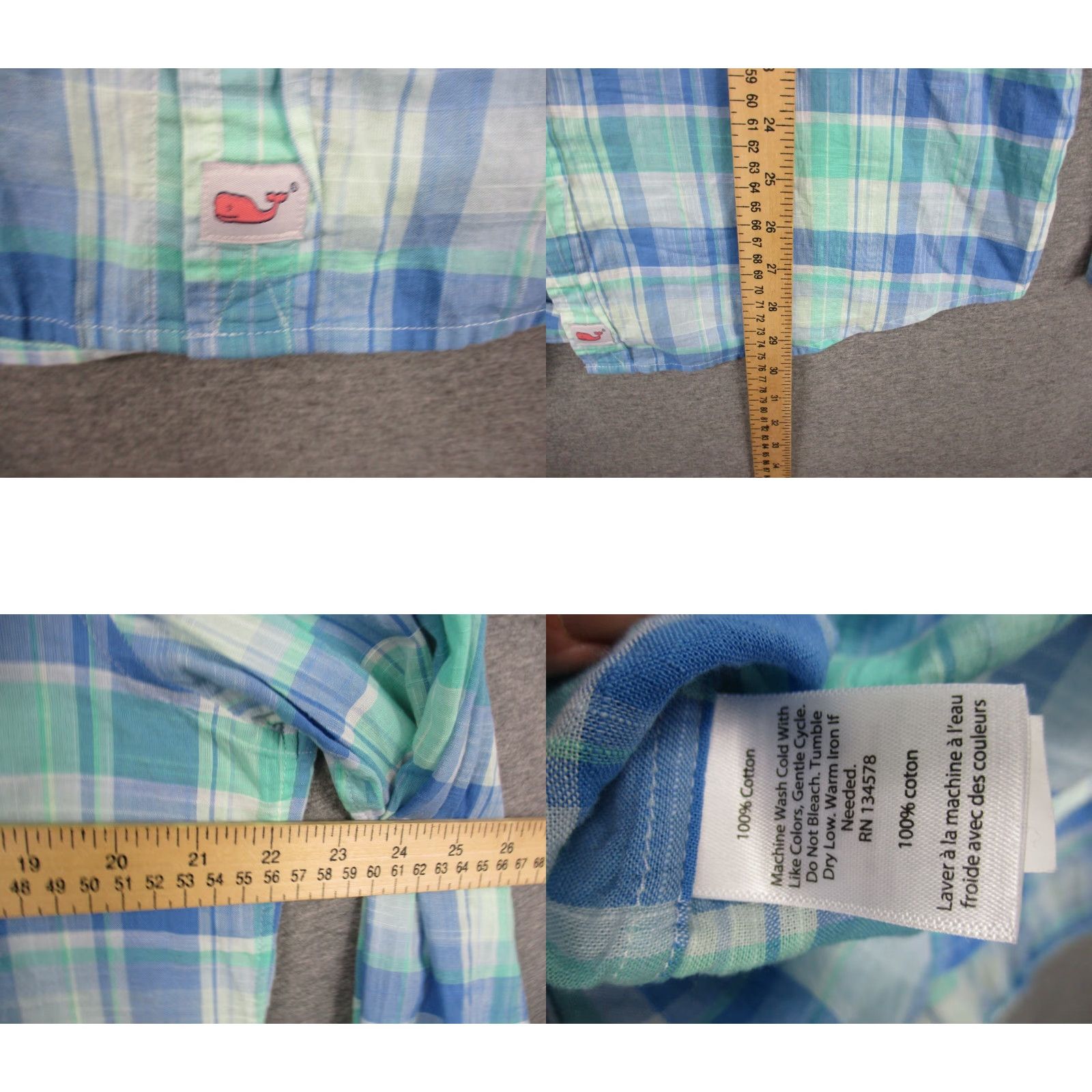 Vineyard Vines Vineyard Vines Shirt Medium Men Greenwich Blue Gingham Plaid Classic Murray Size US L / EU 52-54 / 3 - 8 Thumbnail