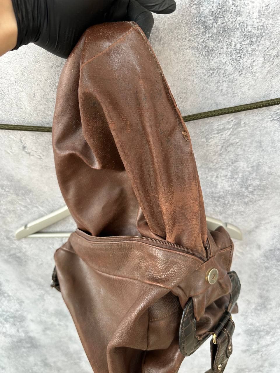 Leather × Russell & Bromley × Vintage Russell & Bromley Vintage Leather Sling Bag Croc Embossed Size ONE SIZE - 11 Thumbnail