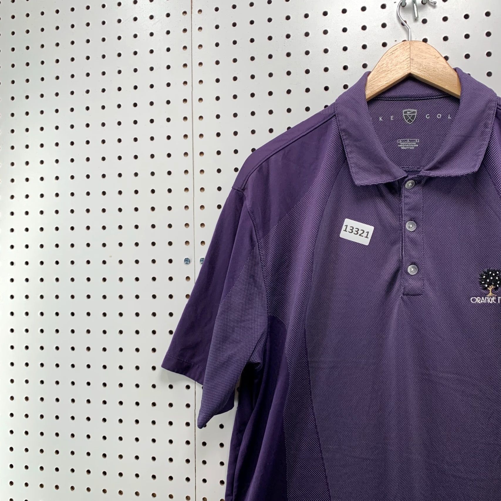 Nike Nike Dri-Fit Golf Polo Shirt Men Large Purple White Dots Orange Tree Short Sleeve Size US L / EU 52-54 / 3 - 4 Thumbnail