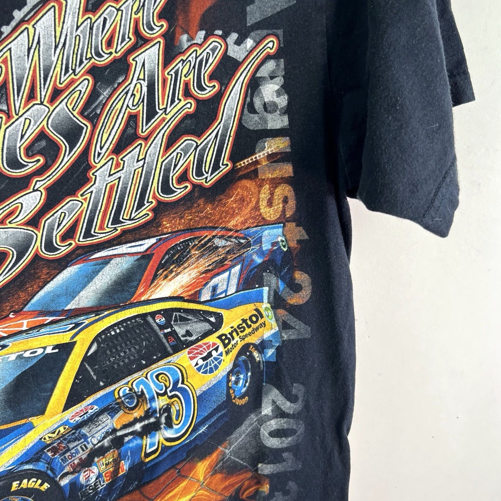 Chase Authentics Chase Authentics NASCAR Shirt Mens M Black Bristol 2013 Night Race Graphic Print Short Sleeve Col Cotton Tee Men Size US M / EU 48-50 / 2 - 6 Thumbnail
