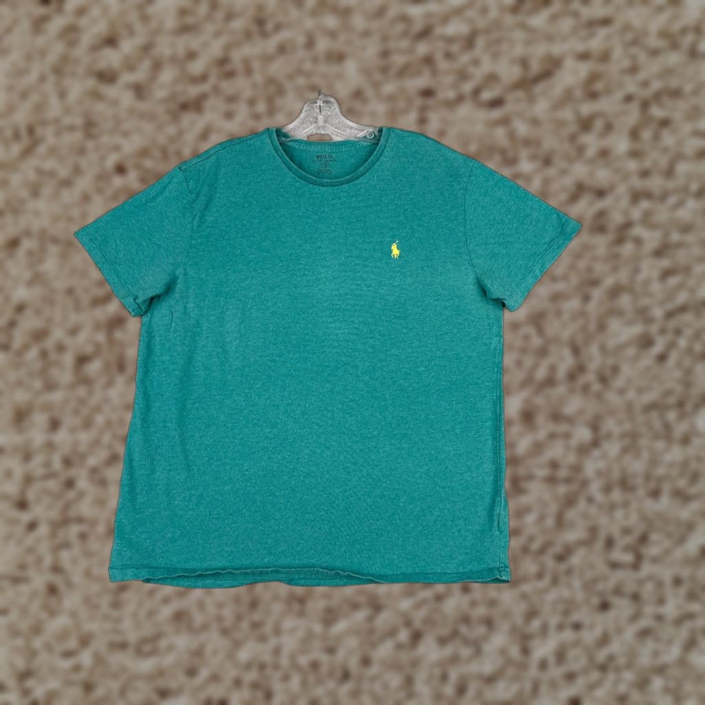 Ralph Lauren VINTAGE Polo Ralph Lauren Shirt Adult Large Blue Short Sleeve Crew Neck Cotton READ Size US L / EU 52-54 / 3 - 1 Thumbnail