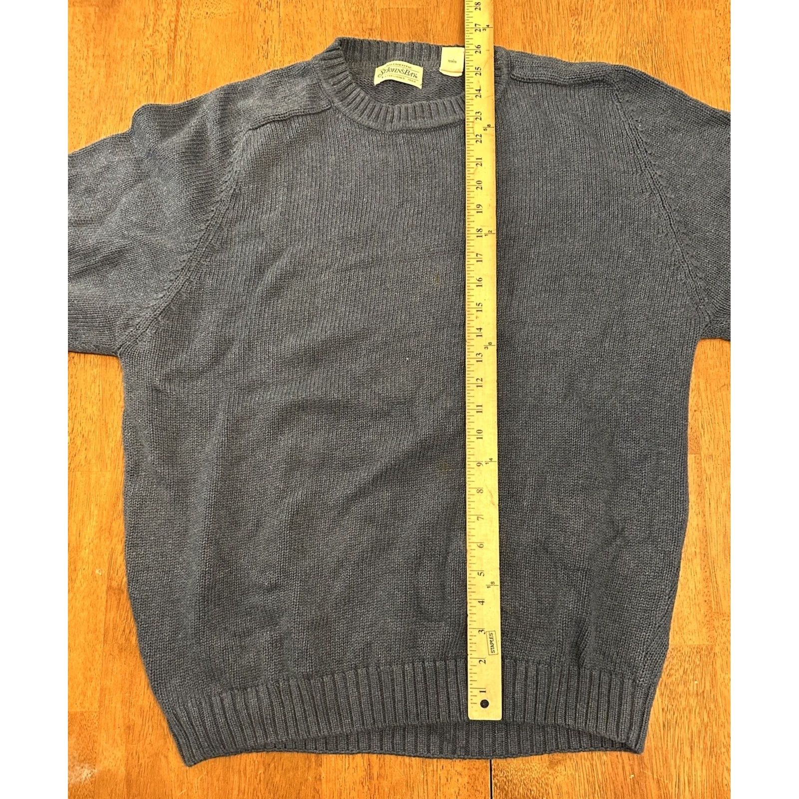 Vintage VINTAGE St. John's Bay Sweater Adult M Grayish Navy Blue Cotton Knit Pullover Crew Neck Long Sleeve Casual Outdoor Hiking Walking Fall Winter Mens Size US M / EU 48-50 / 2 - 7 Thumbnail