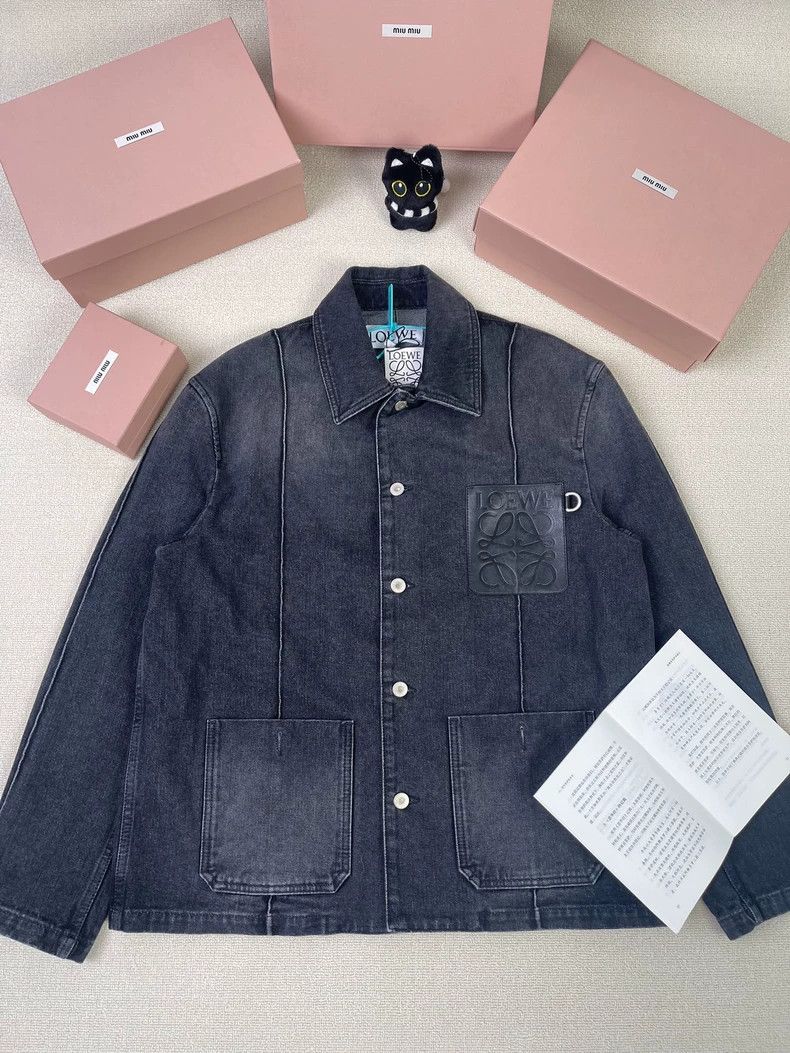 Loewe LOEWE Pure color Logo label single row button casual jacke Size US M / EU 48-50 / 2 - 1 Thumbnail