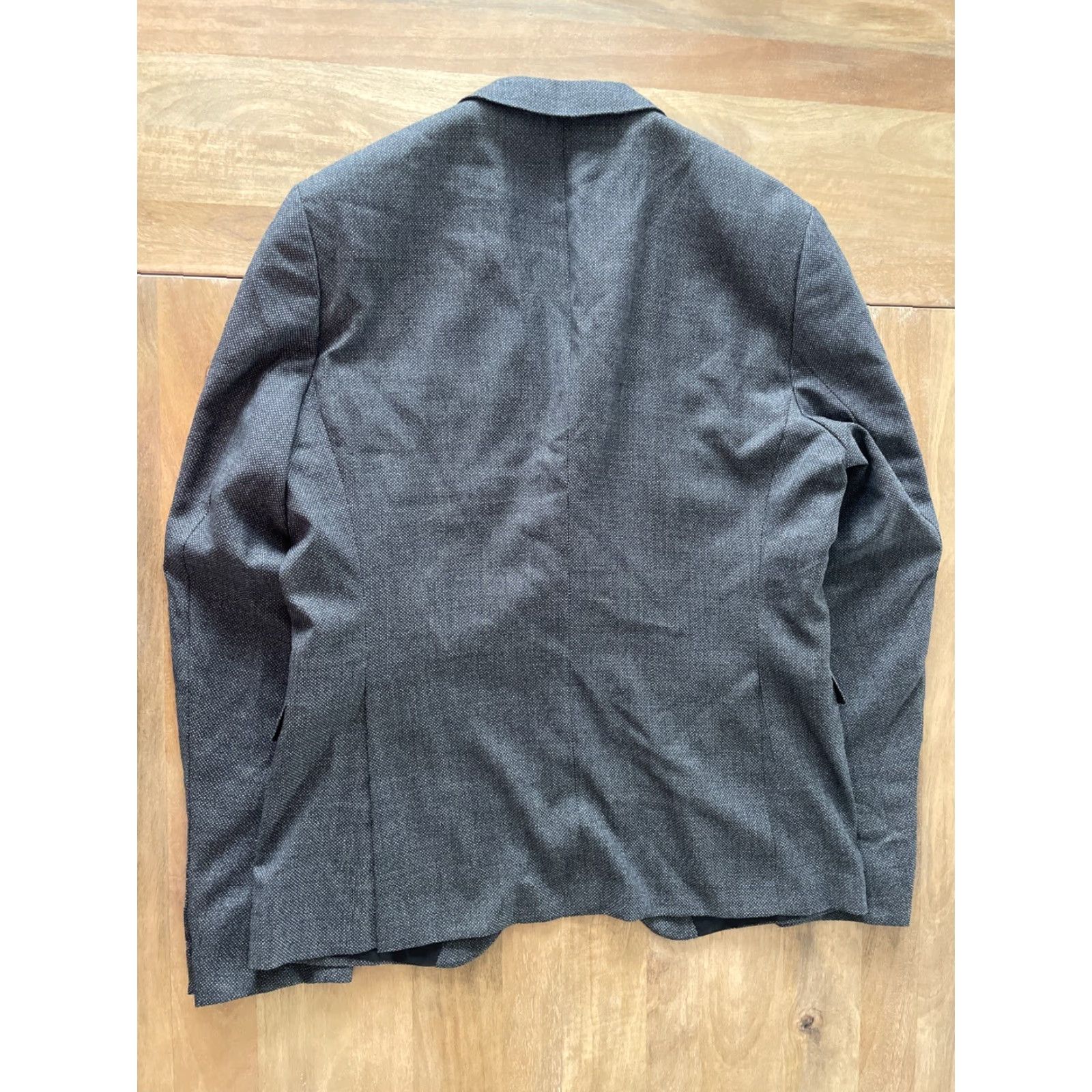Hugo Boss HUGO BOSS Black Birdseye Tweed Sport Coat 100% Wool Jacket Blazer 44R Mens MINT Size 44R - 2 Thumbnail