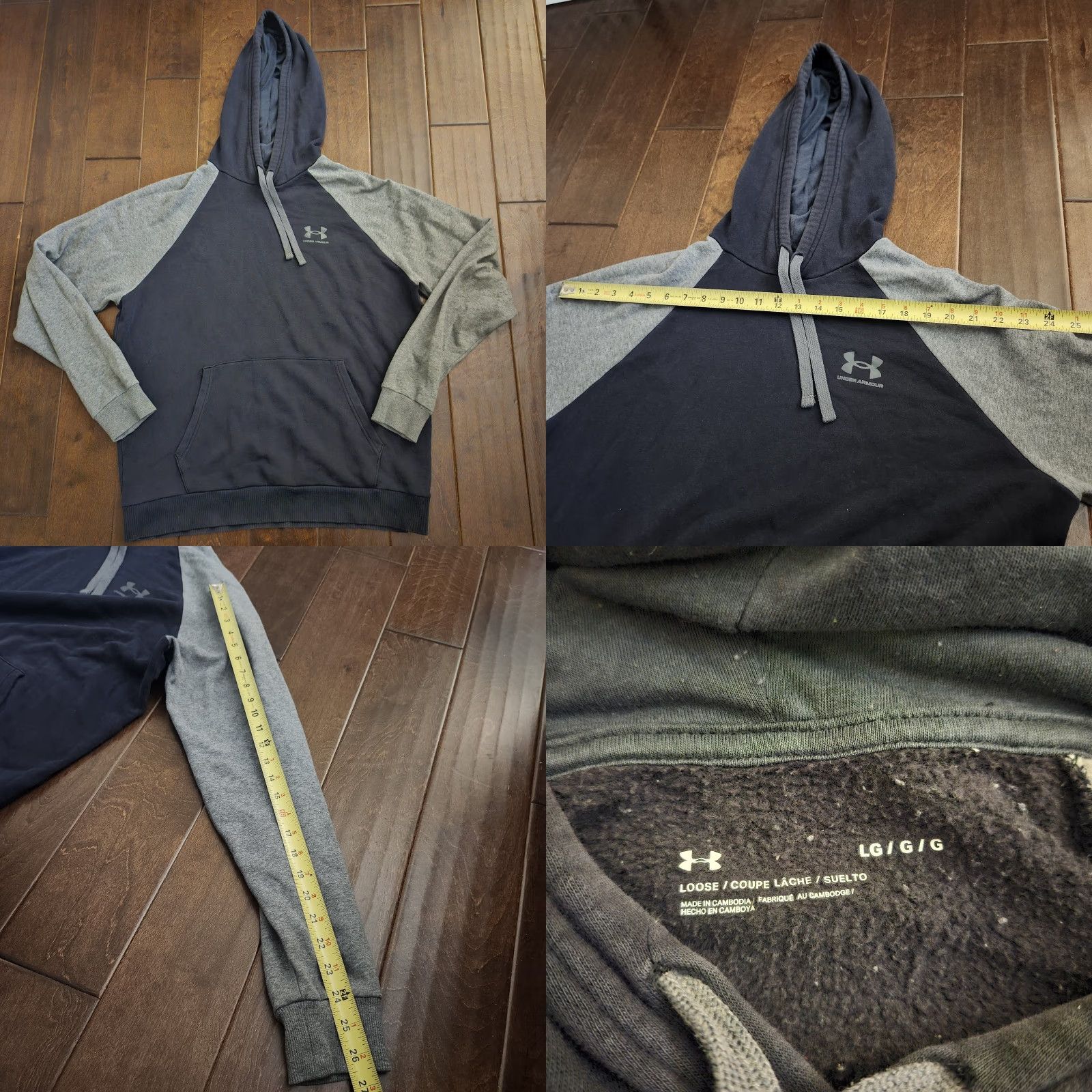 Under Armour VINTAGE: No Under Armour Hoodie Mens L Gray Blue Pullover Loose Fit Athletic Shirt? Size US L / EU 52-54 / 3 - 9 Thumbnail