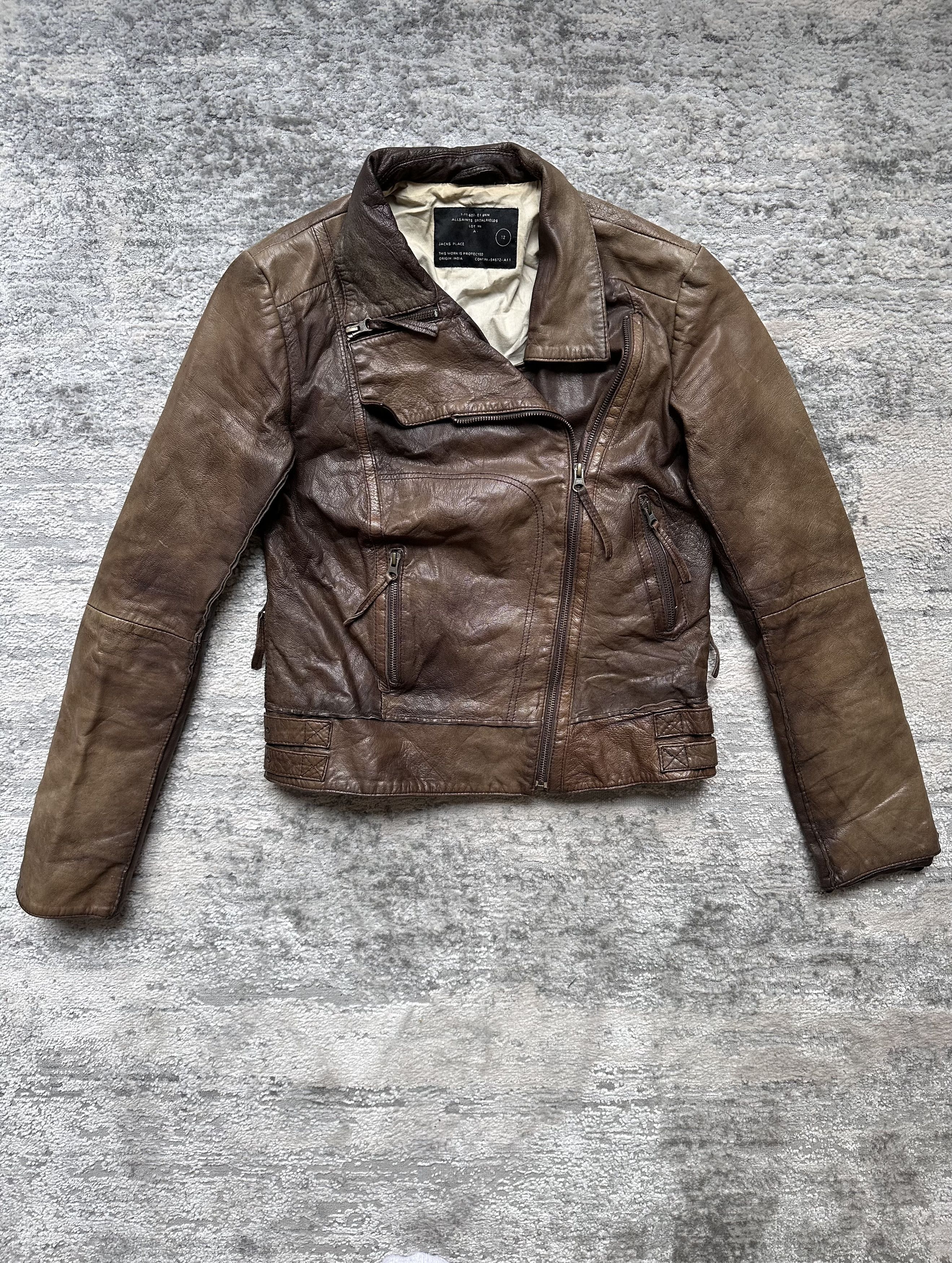 Allsaints Allsaints distressed leather jacket Size L / US 10 / IT 46 - 1 Thumbnail
