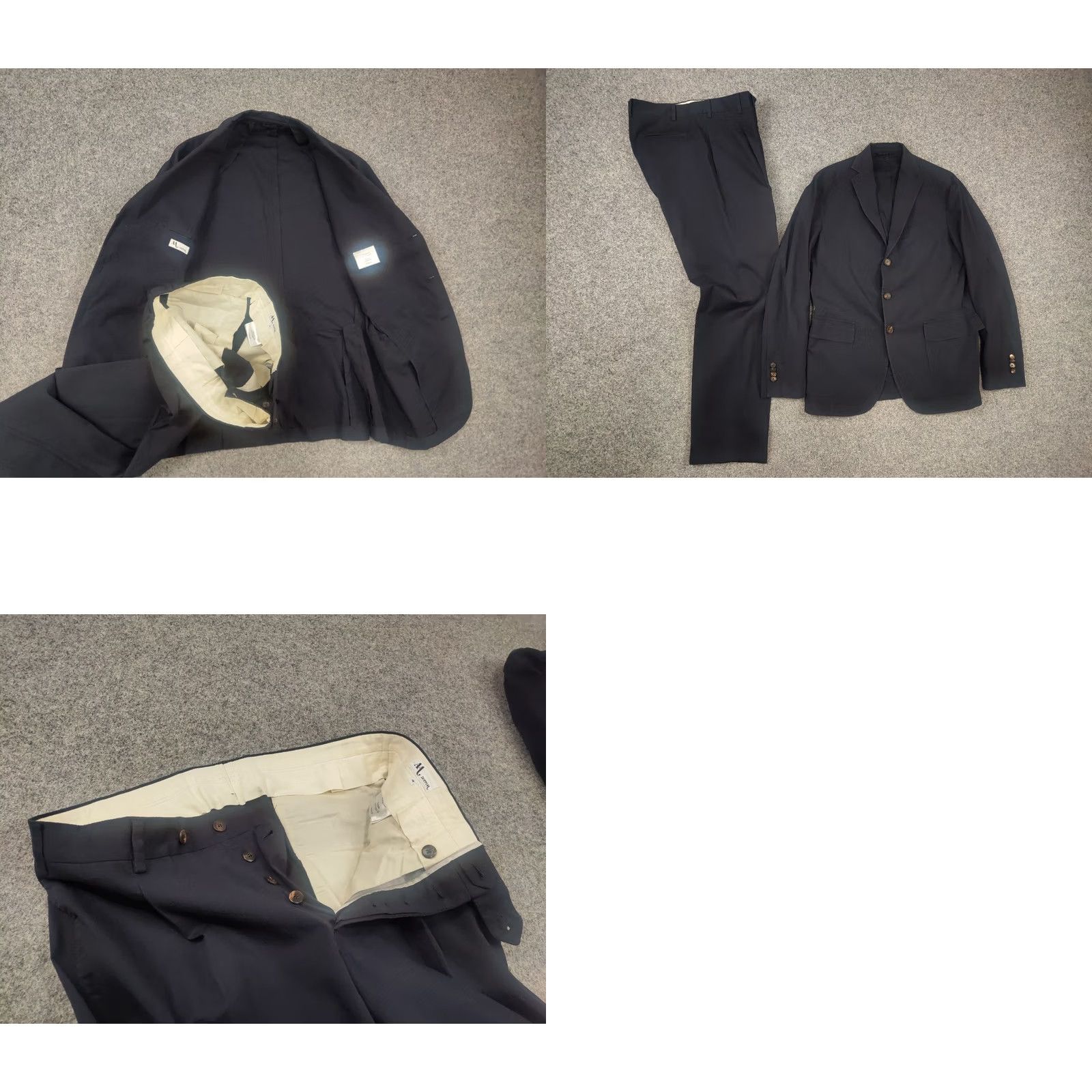 Doppiaa Doppiaa Italy Design navy color AAbibo Mens Casual Suit 3 button Blazer Pants Size 48R - 11 Thumbnail