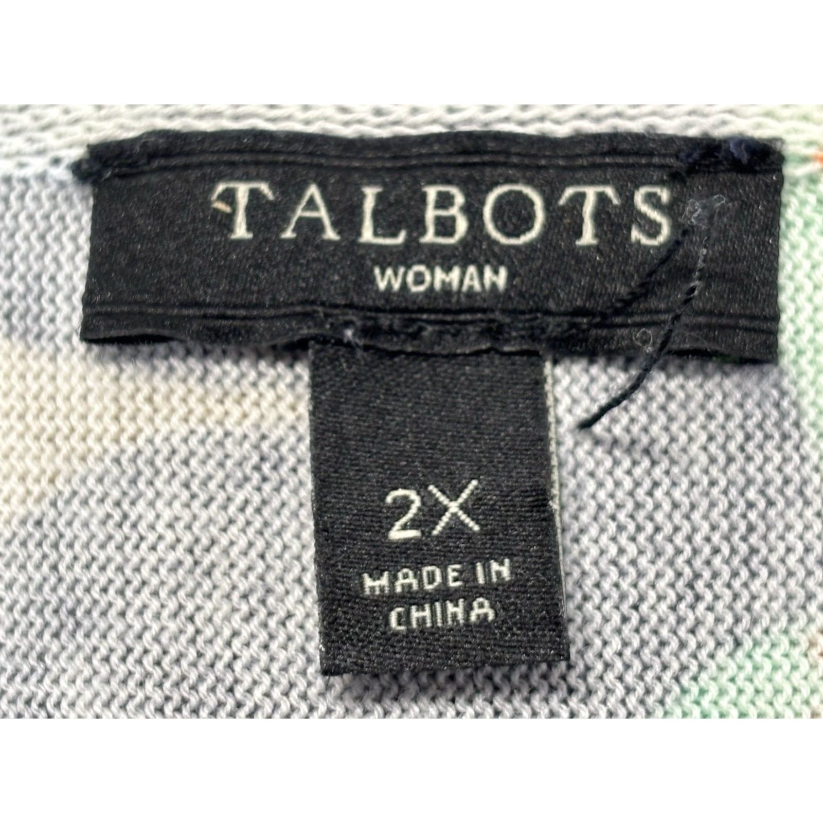 Talbots VINTAGE Talbots Floral Top Shirt Women’s 2X Plus Dolman Sleeve Navy Blue Floral Knit Cotton Dolman Short Sleeve Boat Neck Casual Travel Womens Size XXL / US 16-18 / IT 52-54 - 5 Thumbnail