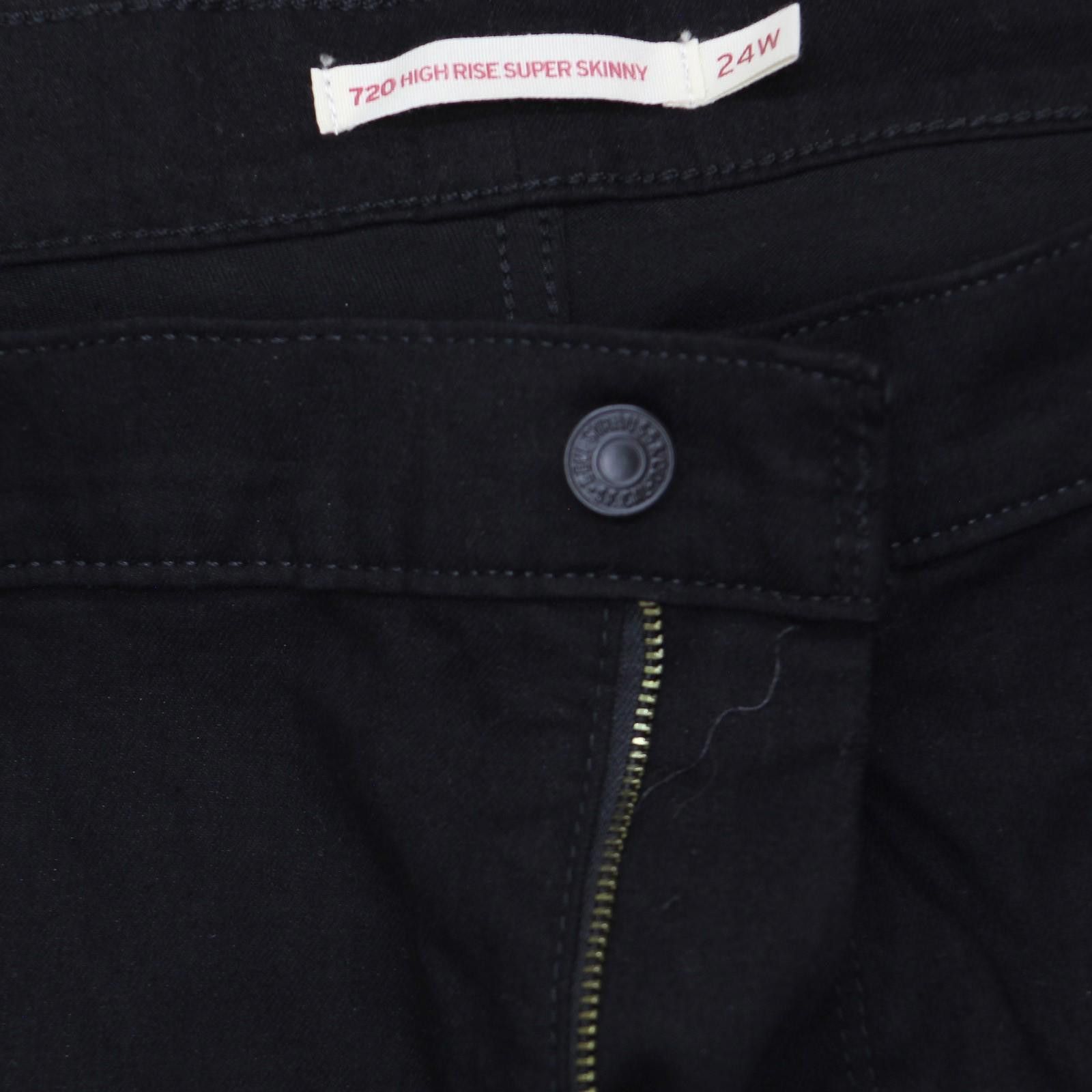 Levi's Nwt Levis 720 Rise Super Skinny Jeans Pants Black Night 24w Size 42" / US 20 - 6 Thumbnail