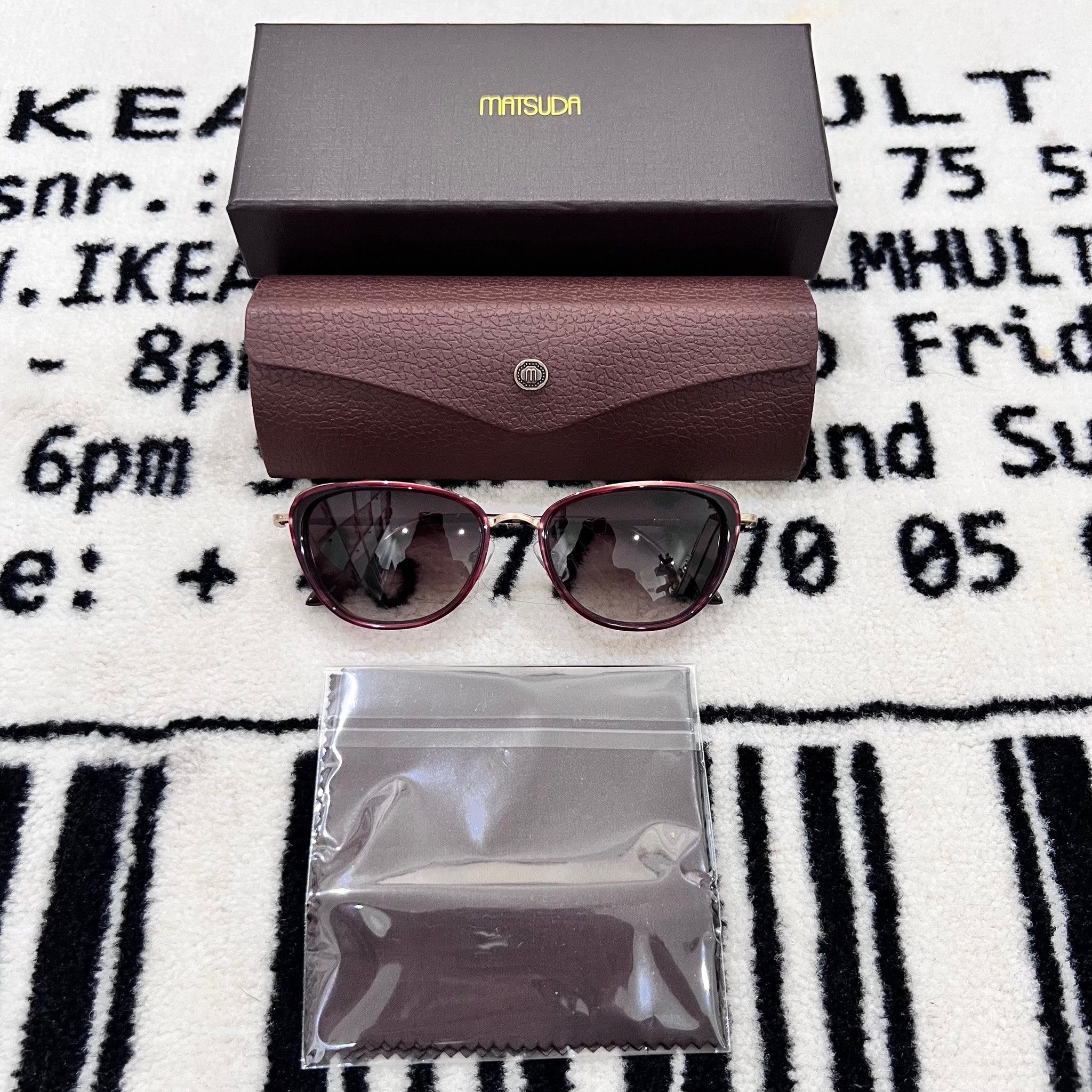 Matsuda Matsuda 3095 Oval Cat Eye Side Shield Sunglasses Size ONE SIZE - 1 Thumbnail