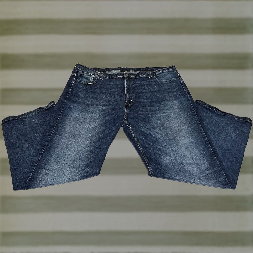 Levi's Levi's 569 Jeans Mens 44x28/44x30 Straight Loose Denim Stretch Regular 500 Series Dark Blue Jeans Mens Size US 44 / EU 60 - 1 Thumbnail