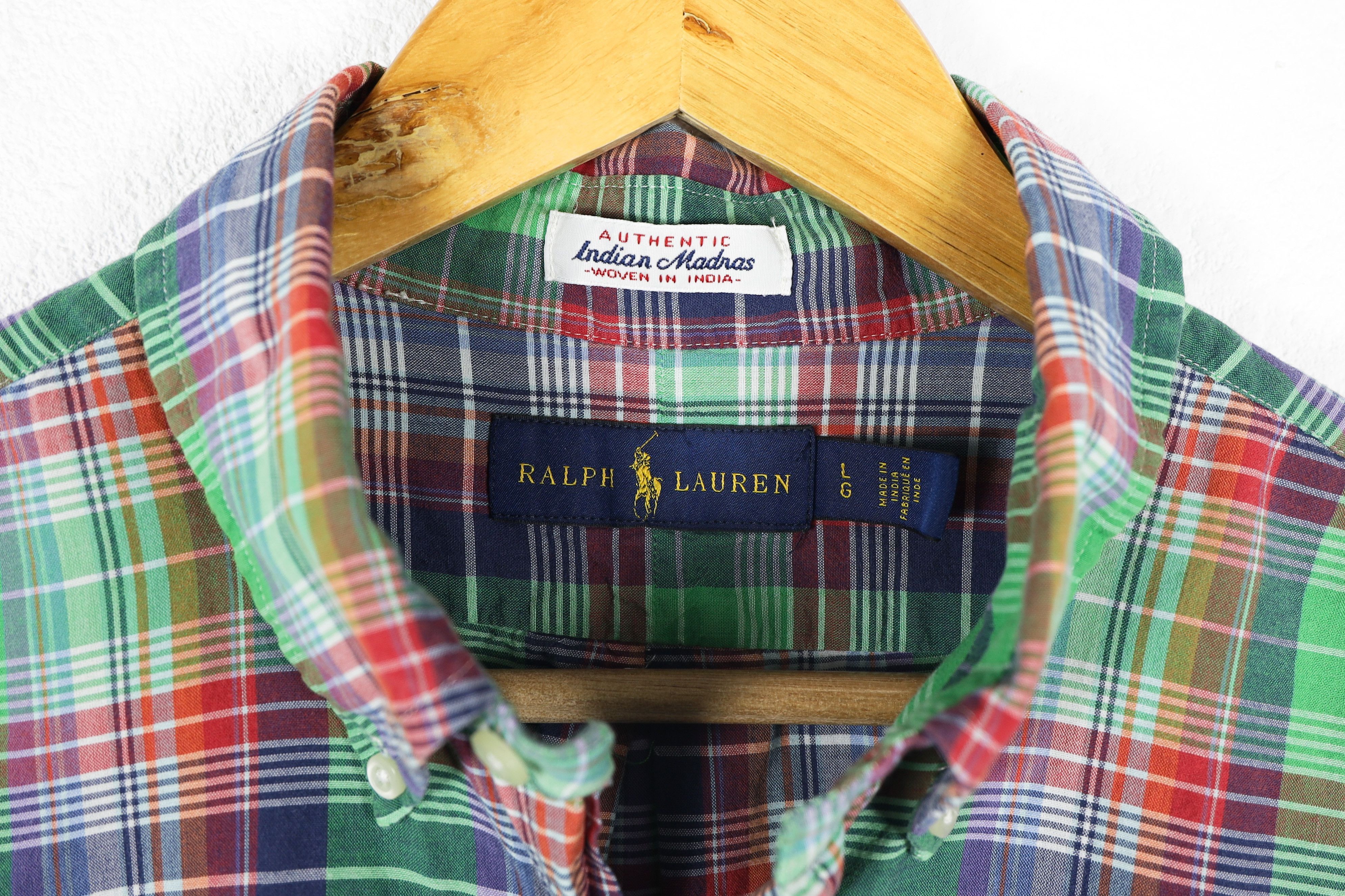 Polo Ralph Lauren Polo Ralph Lauren Flannel Indian Madras Preppy Oxford Shirt Size US L / EU 52-54 / 3 - 5 Thumbnail