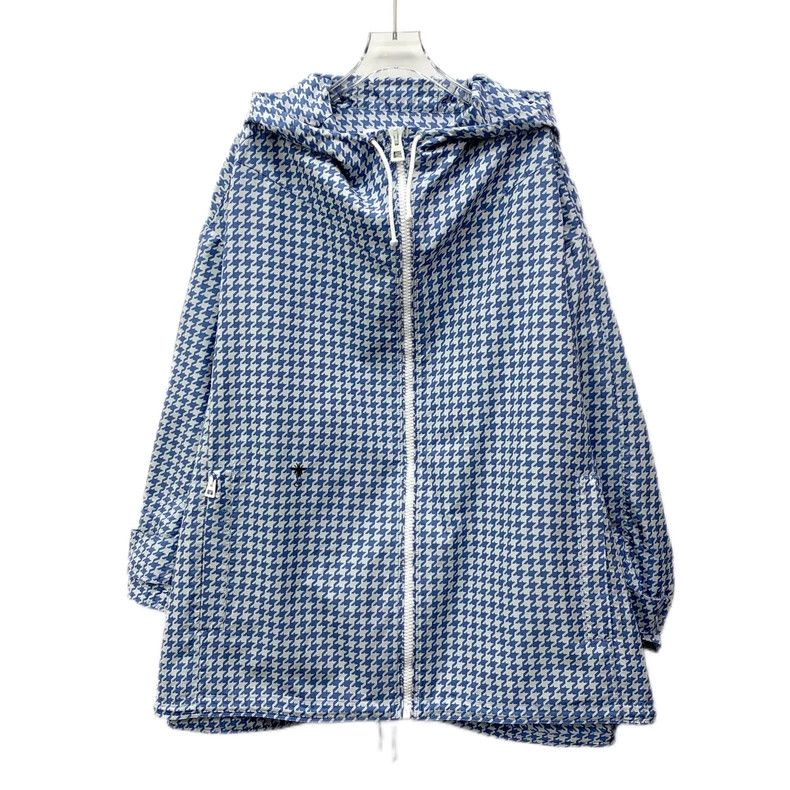 Dior Dior Blue checkered bee embroidery hooded drawstring zipper Size M / US 6-8 / IT 42-44 - 1 Thumbnail