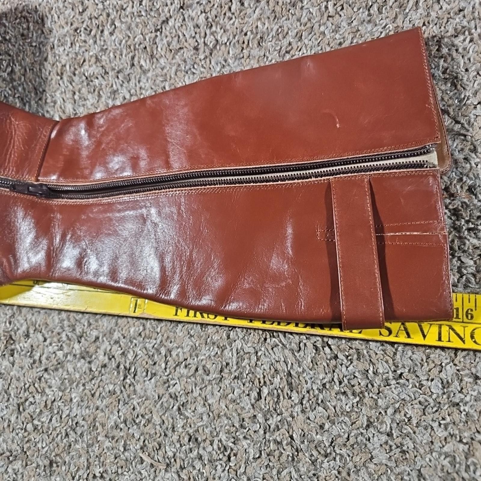 The Unbranded Brand Brown Genuine Leather Side Zip Boots 6M Size US 6 / IT 36 - 9 Thumbnail