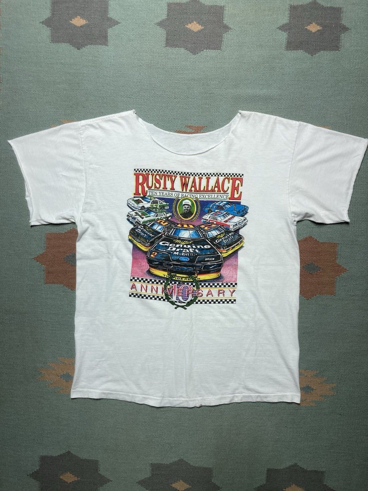 Vintage 90s t shirt rusty wallace nascar Winston cup chopped XL Size US XL / EU 56 / 4 - 1 Thumbnail