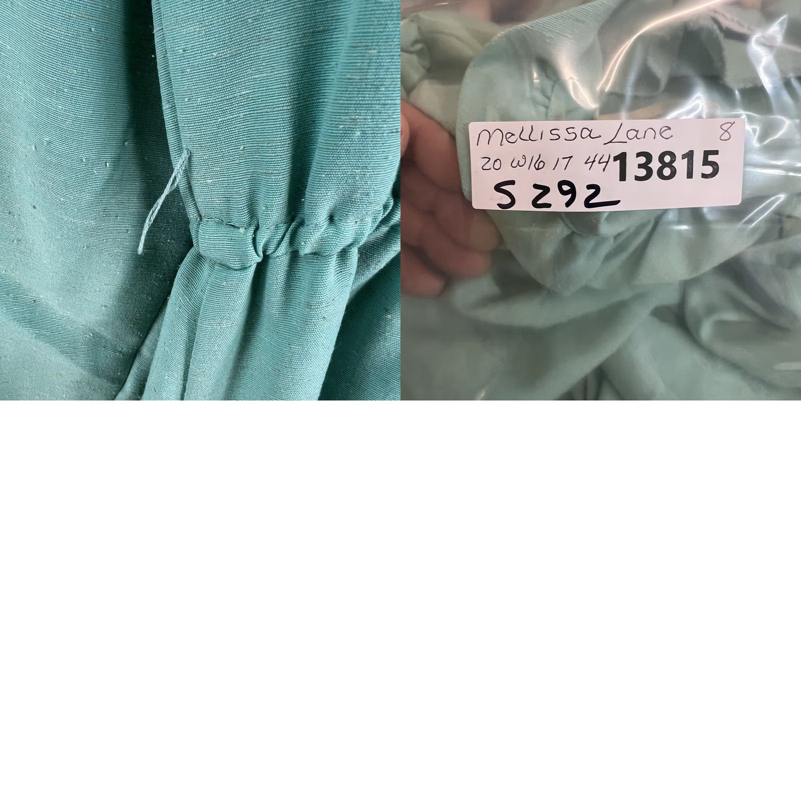 Vintage VINTAGE Lane Women's Midi Dress Silk Blend Ruffle Collar 80s Teal Green Size 8 Size M / US 6-8 / IT 42-44 - 8 Thumbnail