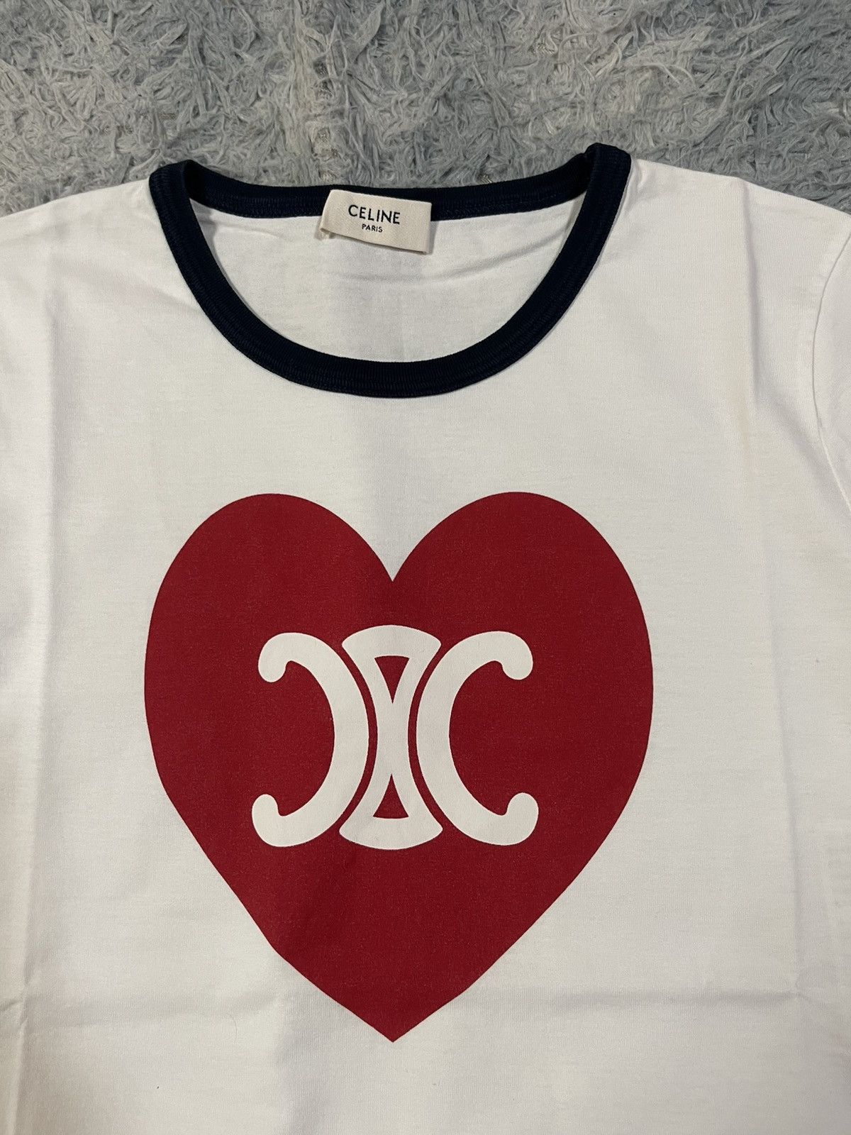 Celine CELINE Paris Heart Triomphe Ringer Tee Size M / US 6-8 / IT 42-44 - 4 Thumbnail