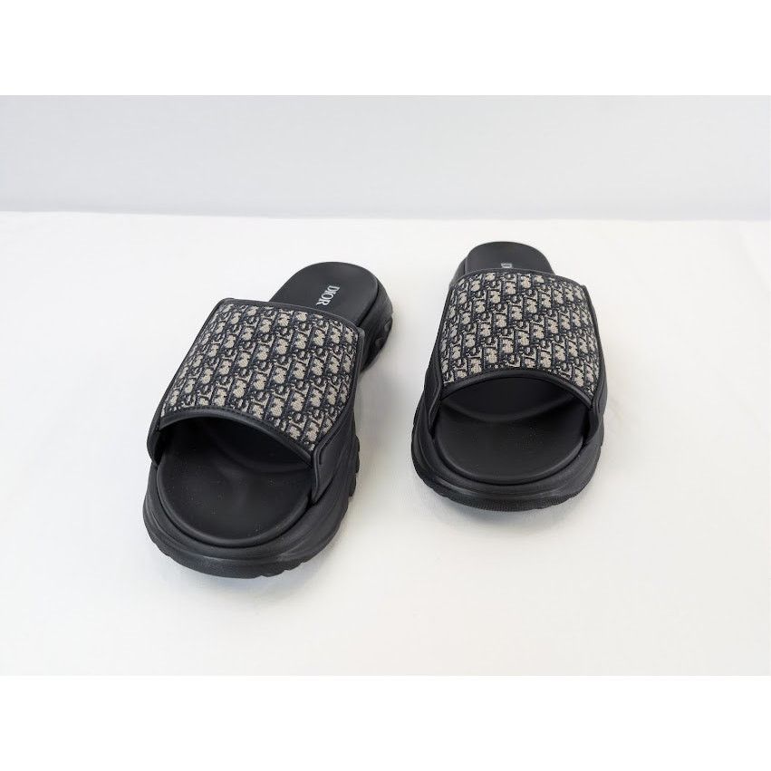 Dior o1rshd1 H-Town Single Band Slipper Sandal in Black / Beige Size US 8 / EU 41 - 8 Thumbnail