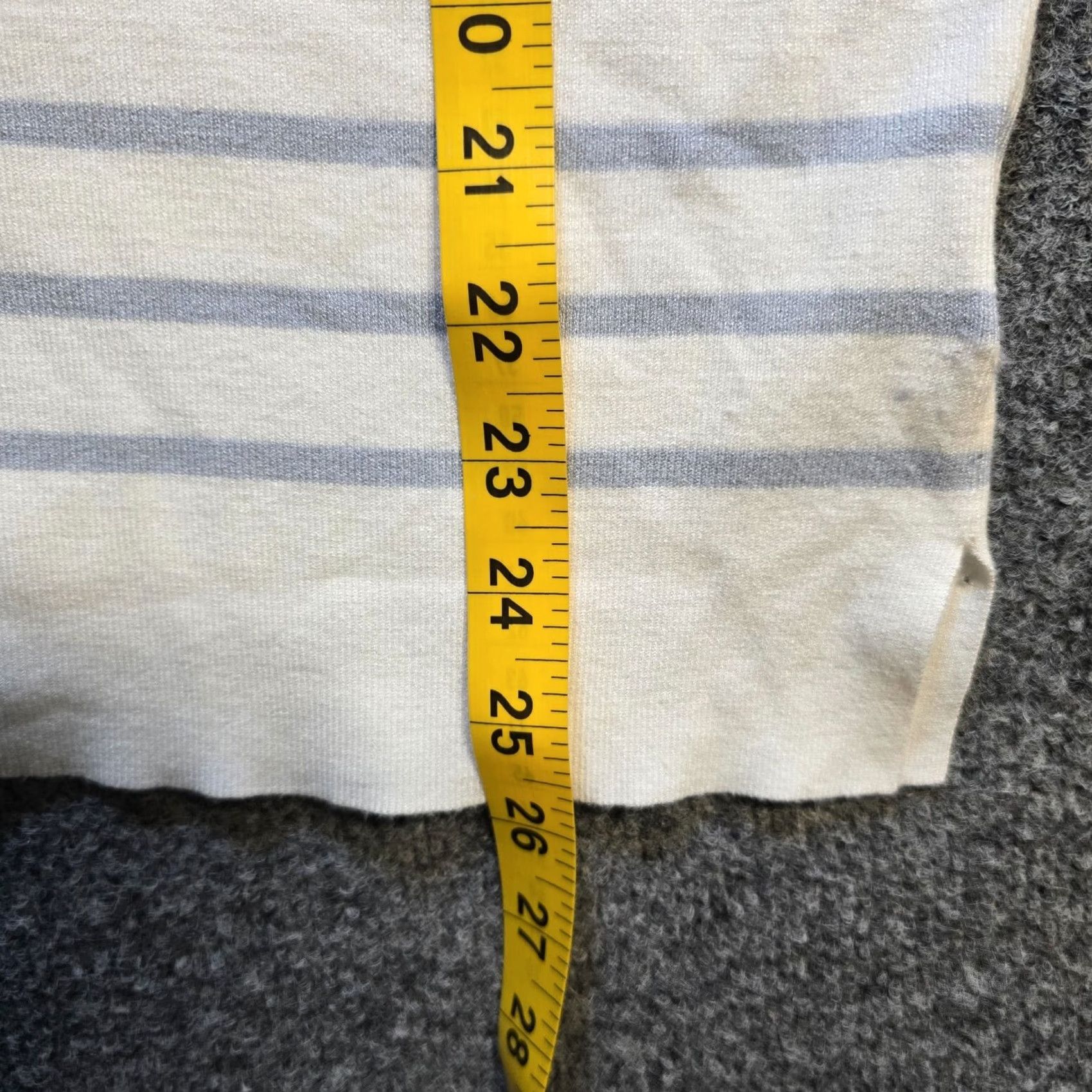 Nautica Kirkland Sweater Womens Large White Blue Striped Nautical Preppy Casual Pullover Knit Long Sleeve Round Neck Lightweight Regular Women’s Size L / US 10 / IT 46 - 6 Thumbnail