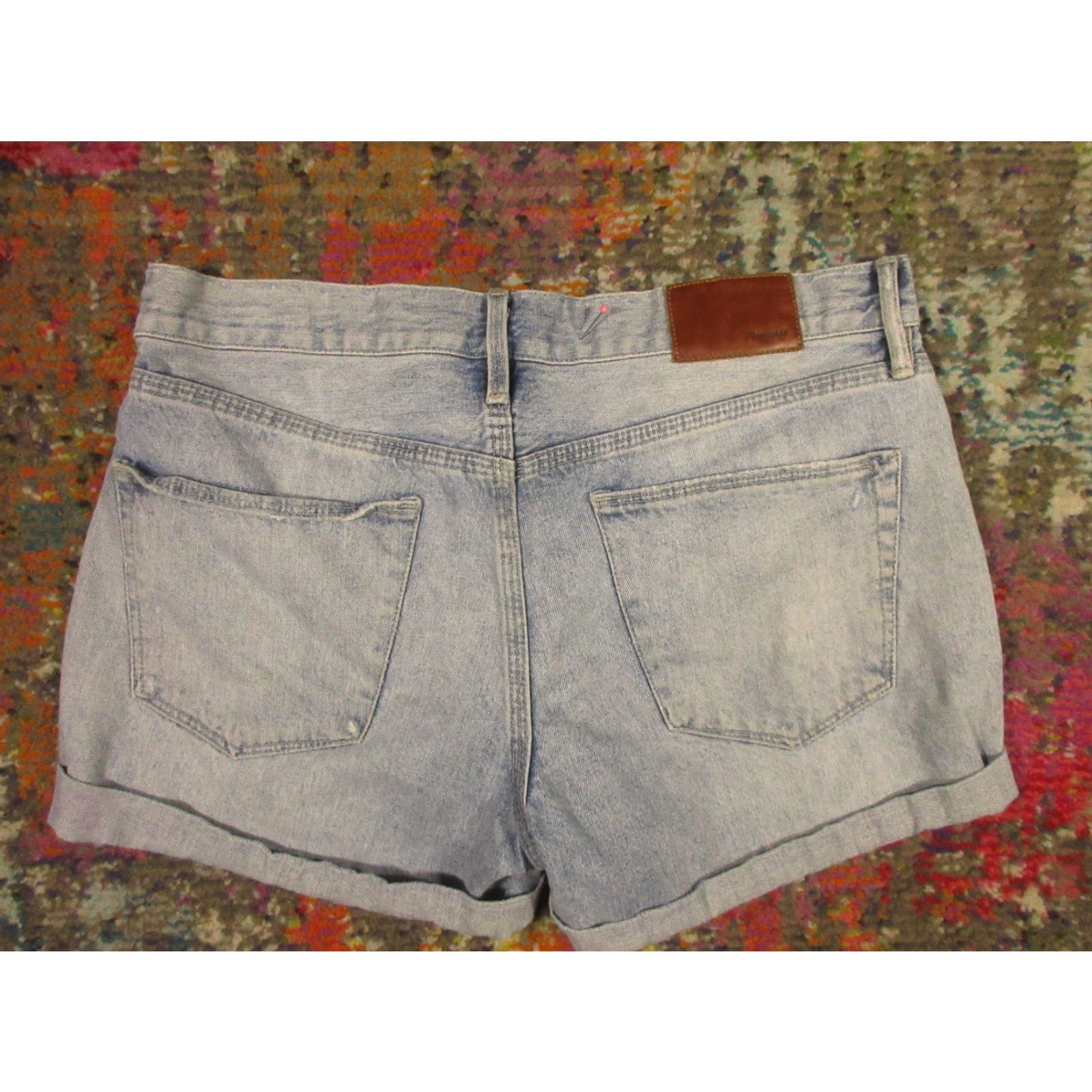 Madewell Madewell Shorts Womens 27 Relaxed Mid-Length Folded Hem Distressed Denim 30x4 Blue 5-Pocket Style Cut-Off Casual Summer Womens Size 27" / US 4 / IT 40 - 2 Thumbnail