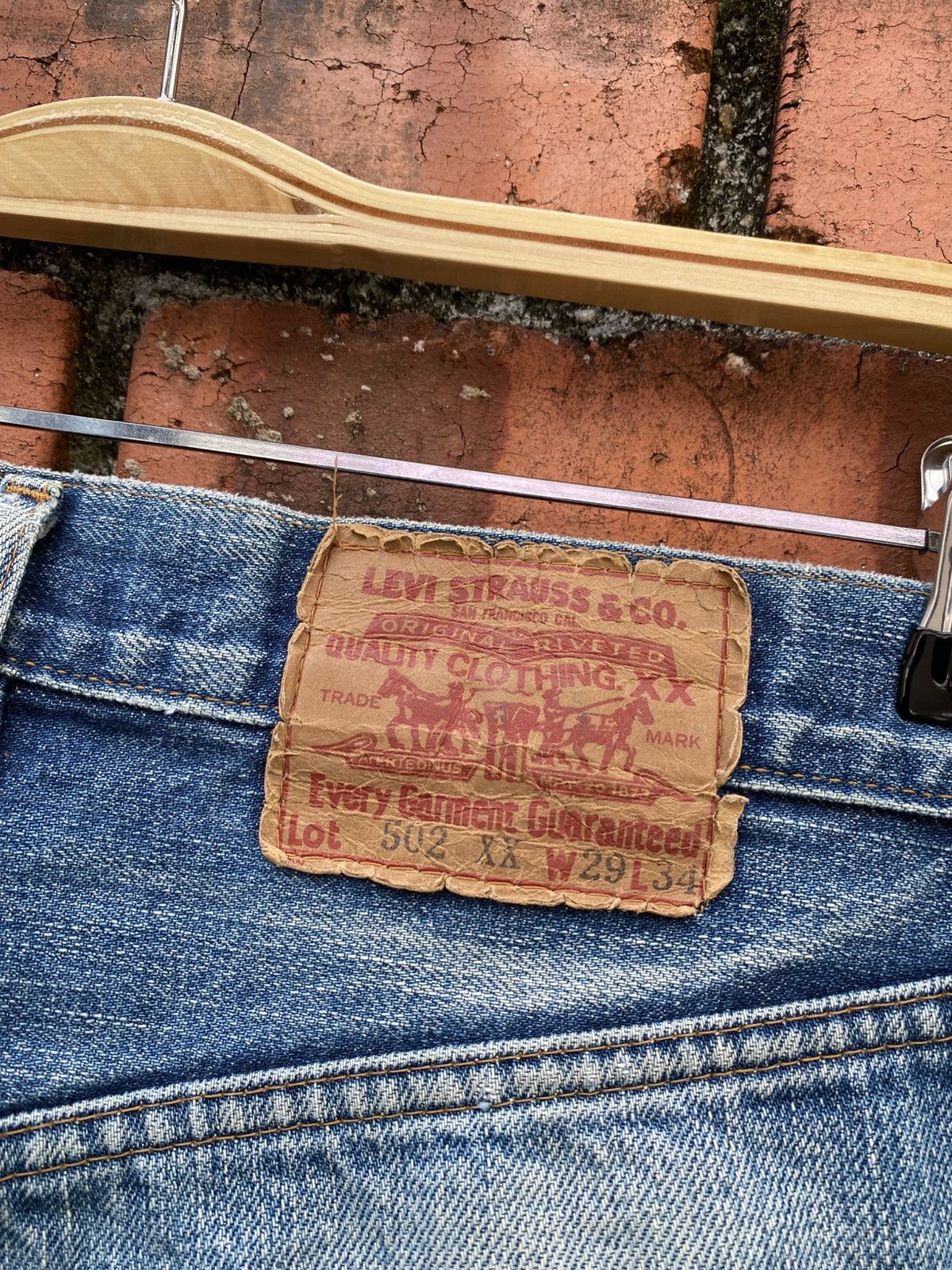 Levi's Vintage Clothing W29x29.5 Vintage levi's 502xx redline distressed Size US 29 - 7 Thumbnail