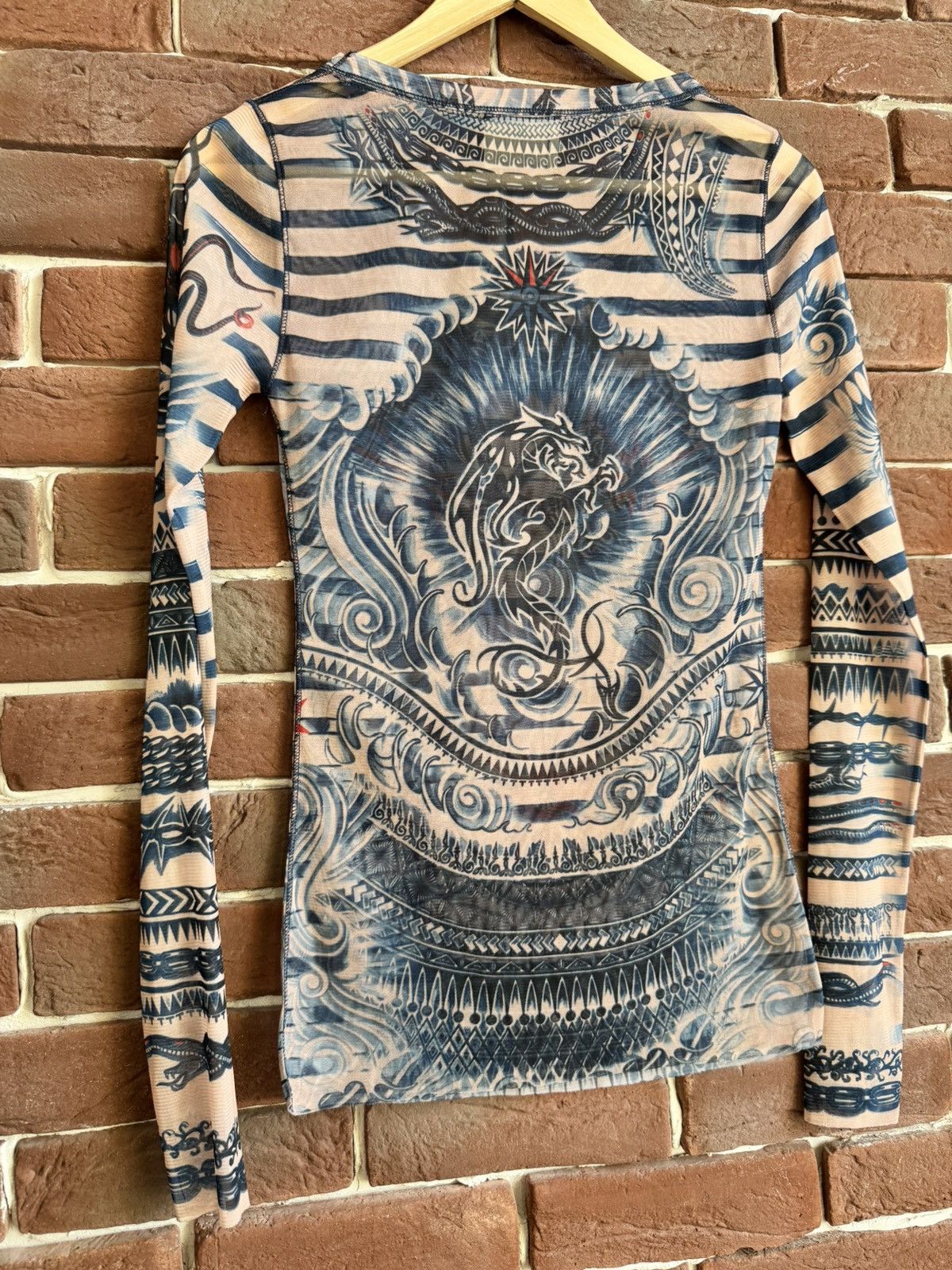 Jean Paul Gaultier Jean Paul Gaultier Tattoo Mesh Top Hyoe Streetwear Hype S Size S / US 4 / IT 40 - 6 Thumbnail