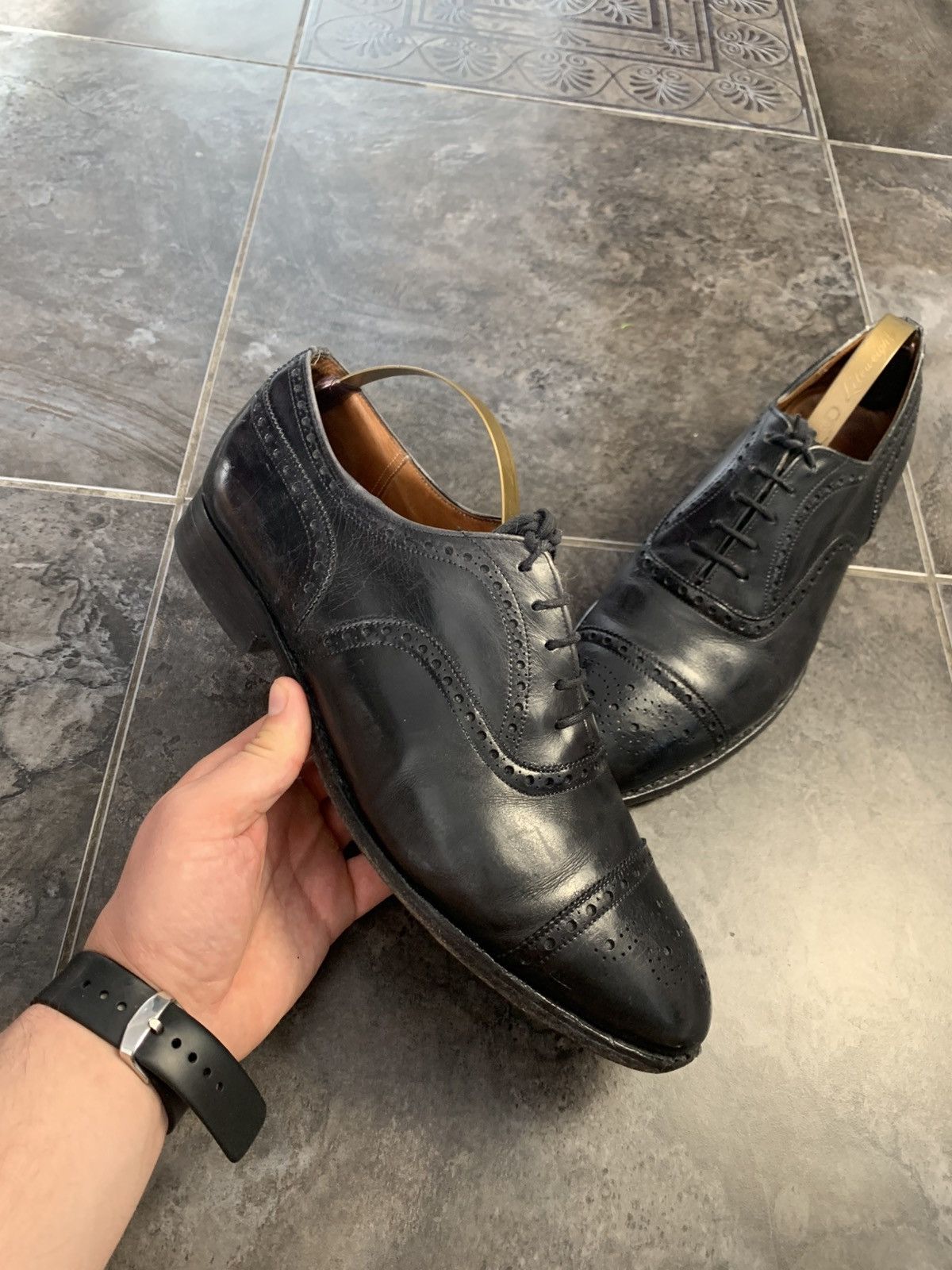 Church's × Vintage Churches Diplomat black leather Oxford brogue shoes Size US 9.5 / EU 42-43 - 4 Thumbnail