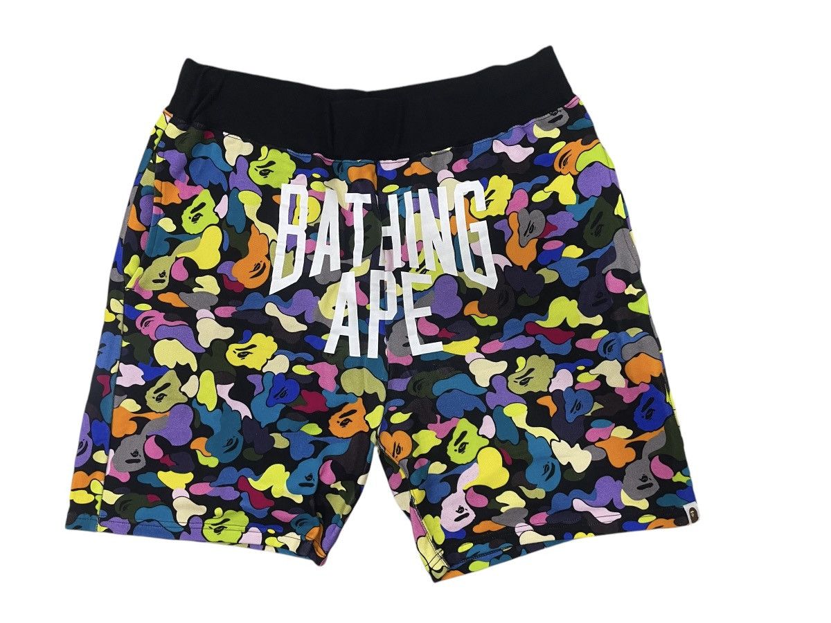 Bape Multi Camo NYC Logo Sweat Shorts Grailed