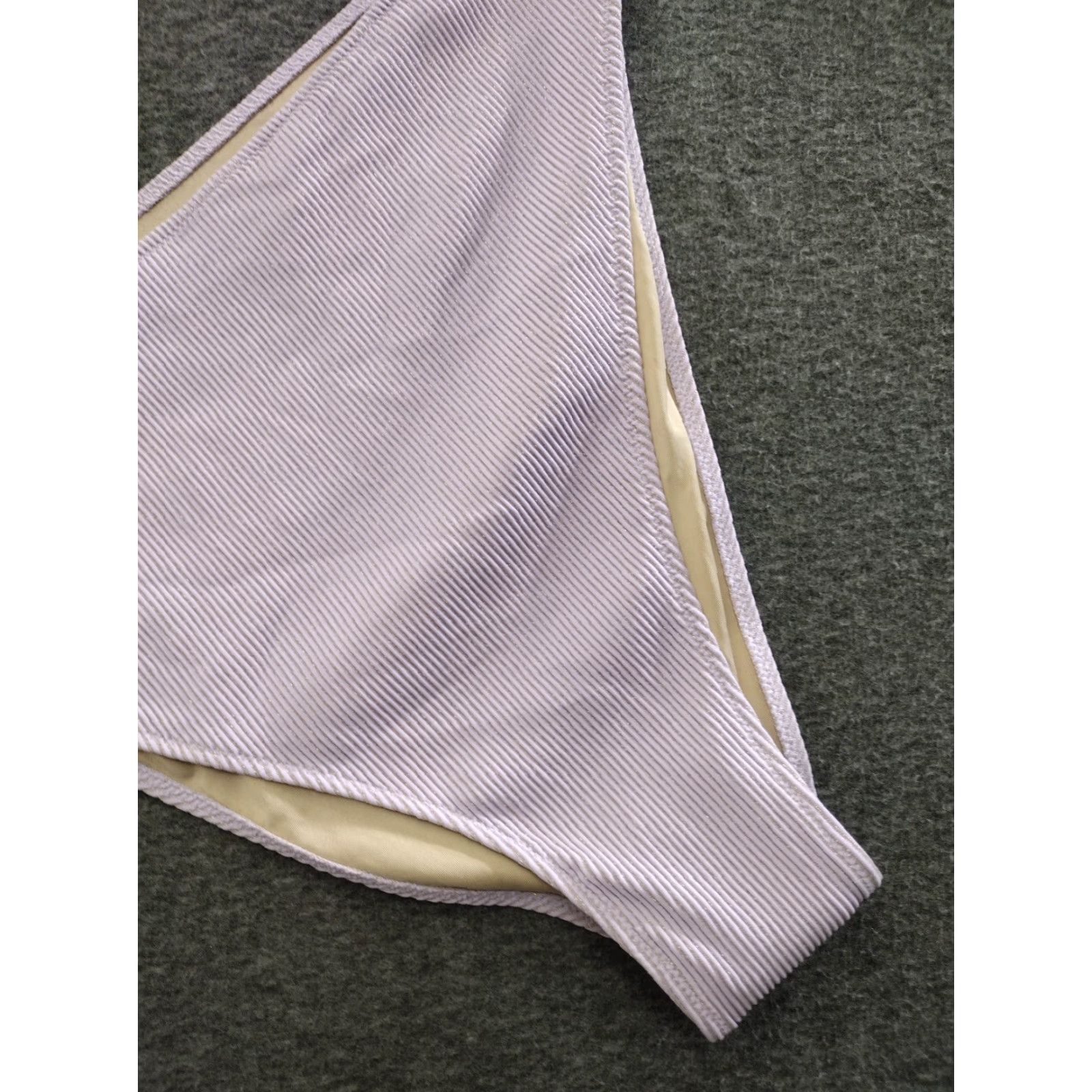 Vintage Shade & Shore Women's Ribbed High Rise Cheeky Bikini Bottom Light Purple XL Size 40" / US 18 - 6 Thumbnail