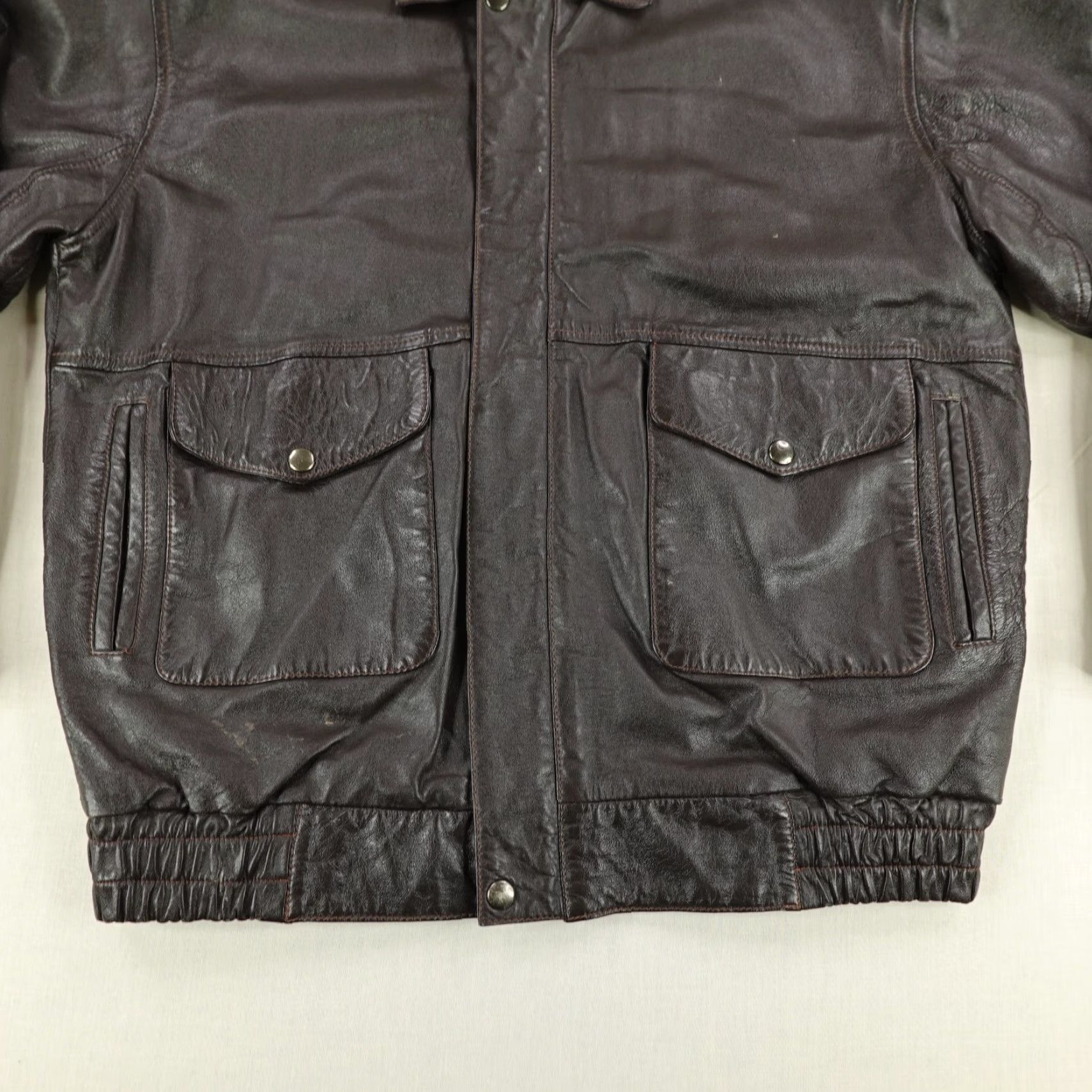 Vintage Vintage Flight Suits Ltd Jacket Mens Large Black Real Leather Coat Bomber Zip Up Size US L / EU 52-54 / 3 - 3 Thumbnail