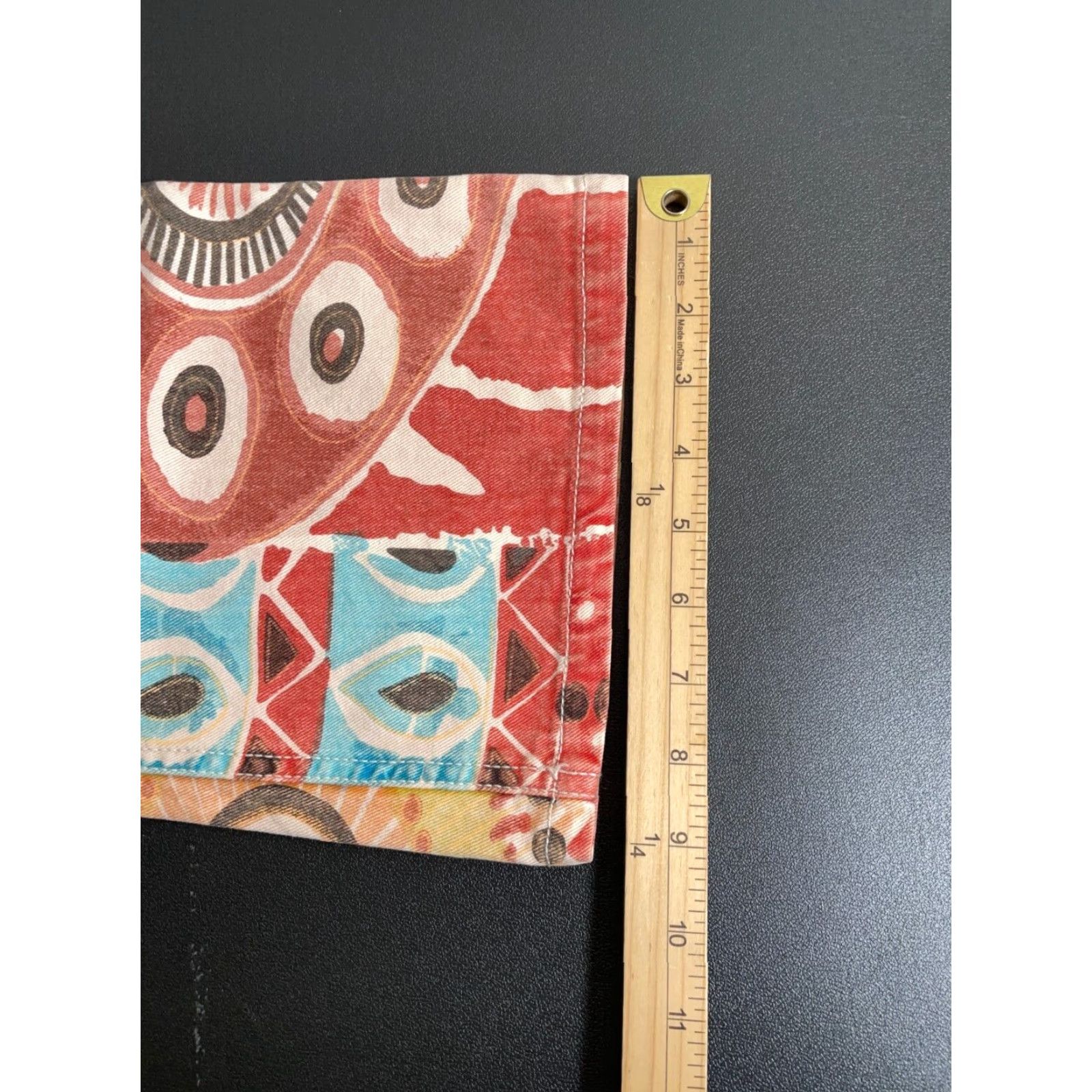 Vintage VINTAGE 90s Chico's Women's Jeans Bootcut High Waist 28x26 Geometric Abstract Art Red Dark Pink Retro Size 25" / US 0 / IT 36 - 7 Thumbnail