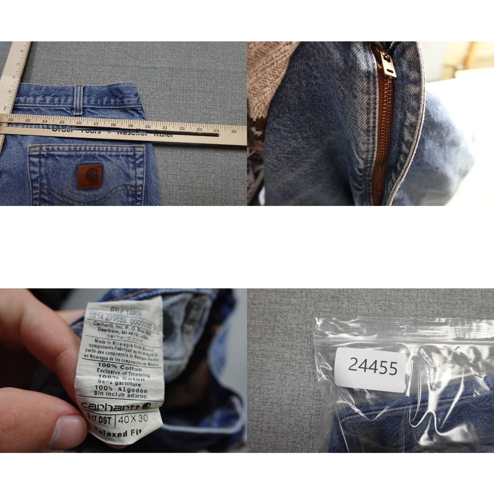 Carhartt VINTAGE Carhartt Jeans Men 40x30 Blue Relaxed Fit Light Wash B17-DST Size US 40 / EU 56 - 9 Thumbnail