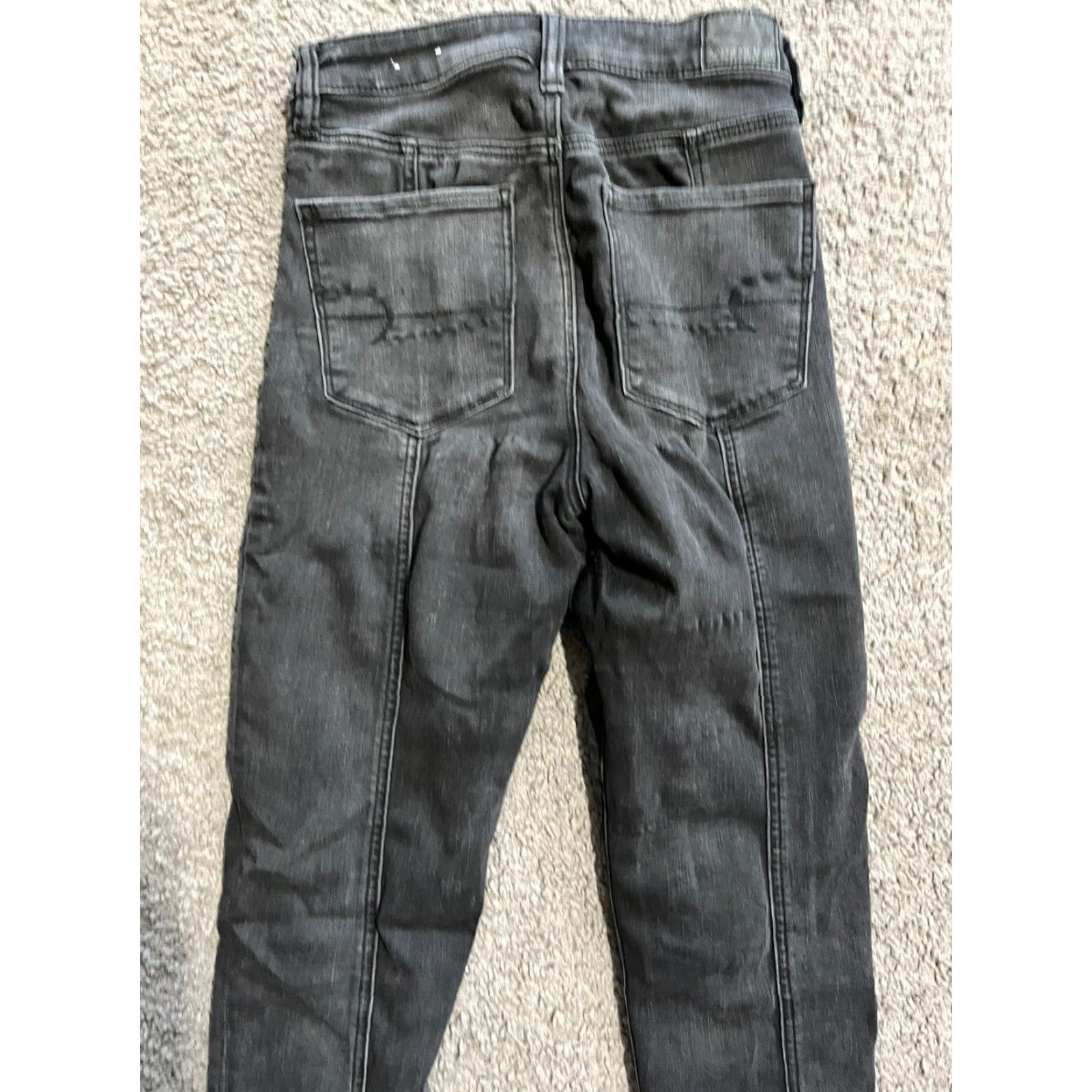 American Eagle Outfitters AMERICAN EAGLE High Rise Distressed Jegging Black Jeans Women Size 6 Regular Ankle Zip Size 28" / US 6 / IT 42 - 4 Thumbnail