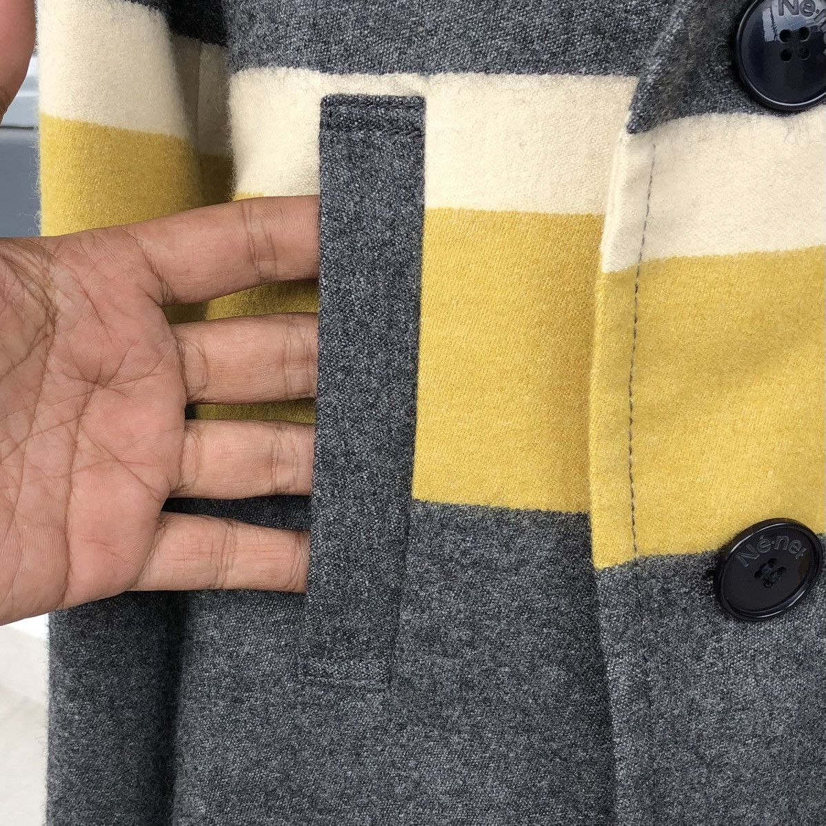 Issey Miyake Issey Miyake Japan Ne-Net Stripes Wool Pea Coat Size M / US 6-8 / IT 42-44 - 6 Thumbnail