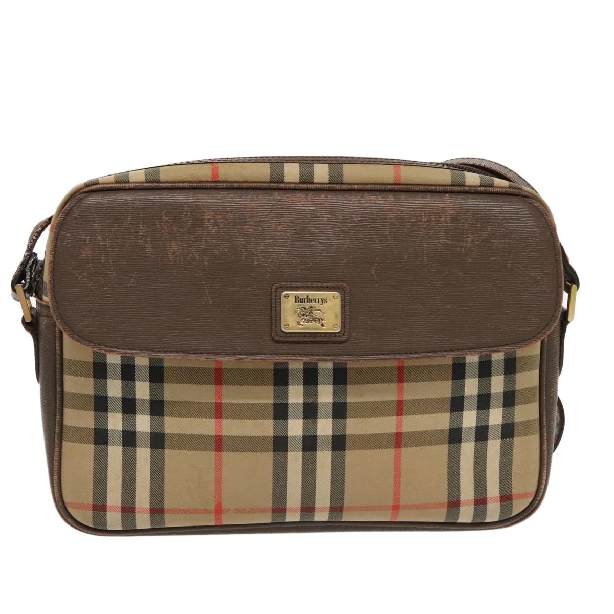 Burberry Nova Check Beige Canvas Shoulder Bag (Pre-Owned) Size ONE SIZE - 1 Thumbnail