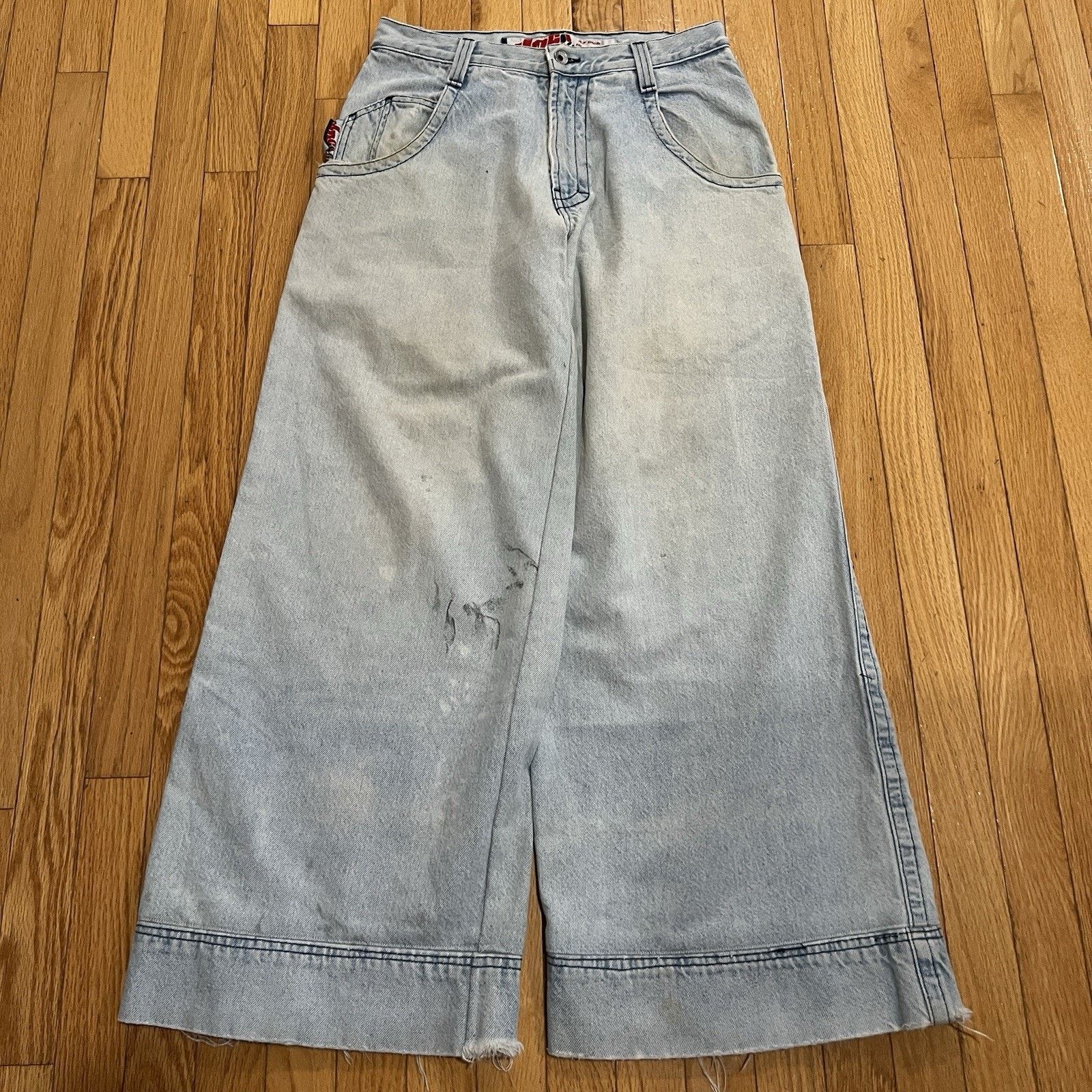 JNCO Jnco Jeans Destroyer Blue Jeans Vintage 90’s Rave Y2K Baggy Size US 31 - 3 Thumbnail