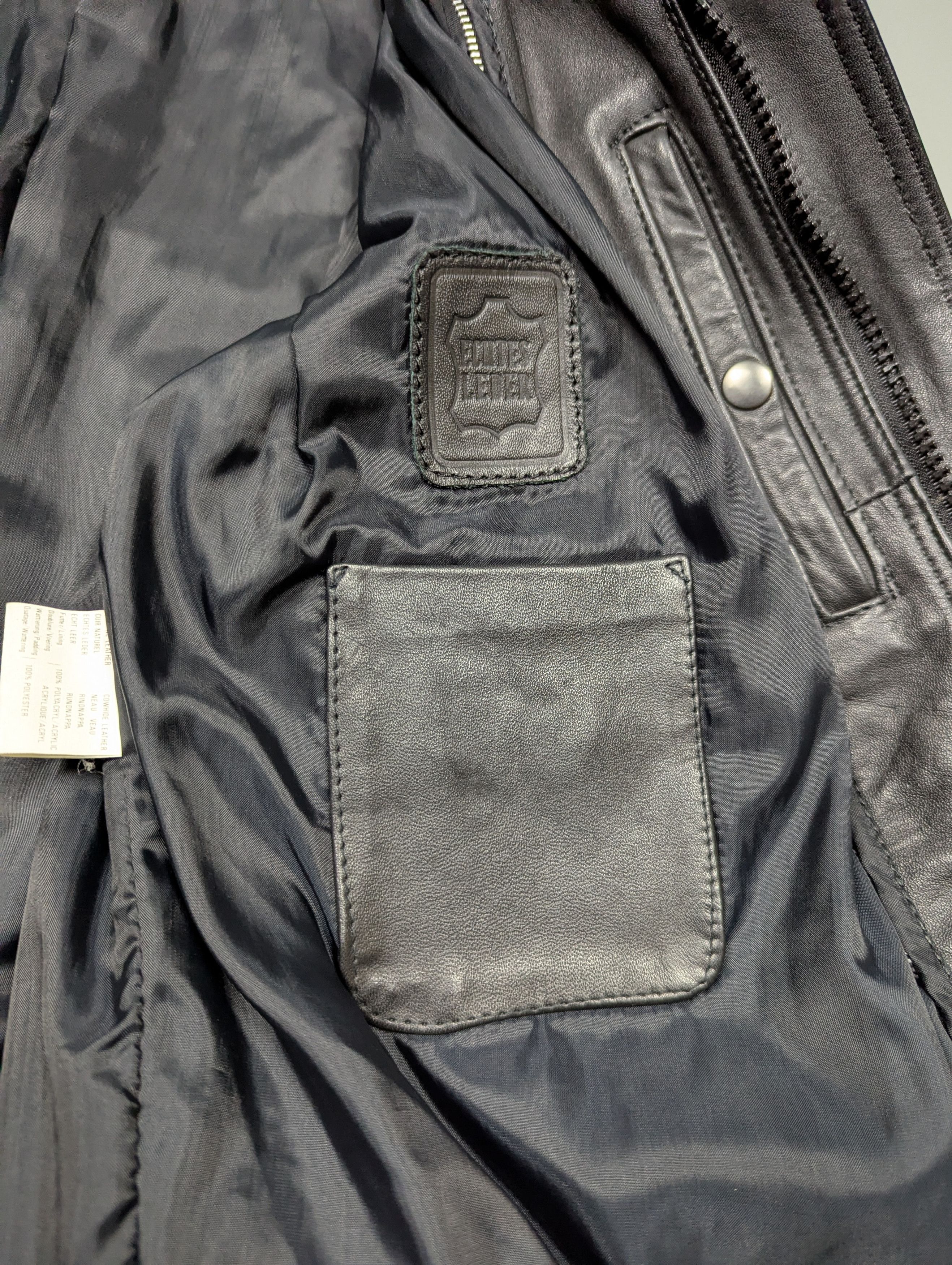 Leather × Vintage Men's Black Heavy Leather Biker Jacket Pilot Bomber Size US L / EU 52-54 / 3 - 6 Thumbnail