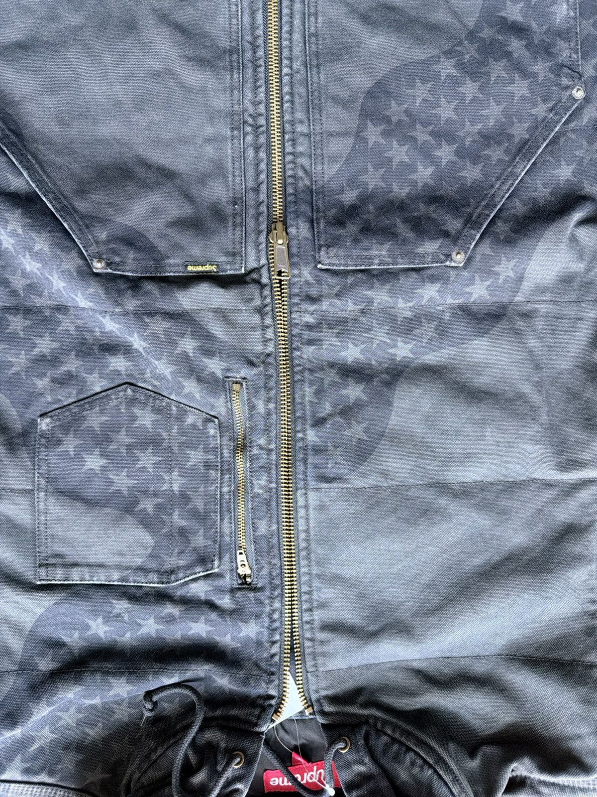 Supreme Supreme Flag Quilted Hooded Work Jacket - black - Large Size US L / EU 52-54 / 3 - 5 Thumbnail