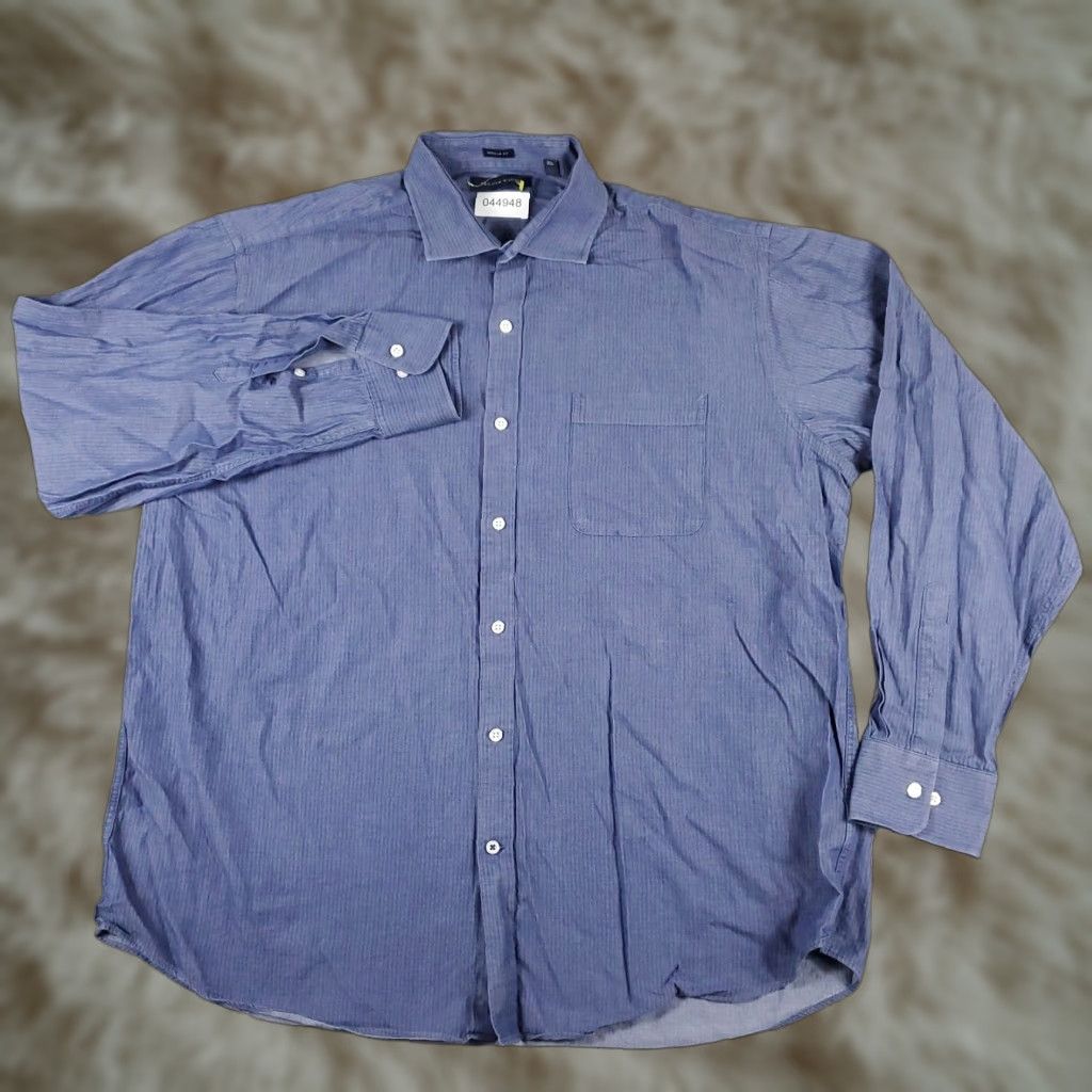 Tommy Hilfiger Tommy Hilfiger Button-Up Shirt Mens 2XL Blue Casual Long Sleeve Regular Fit Size US XXL / EU 58 / 5 - 1 Thumbnail