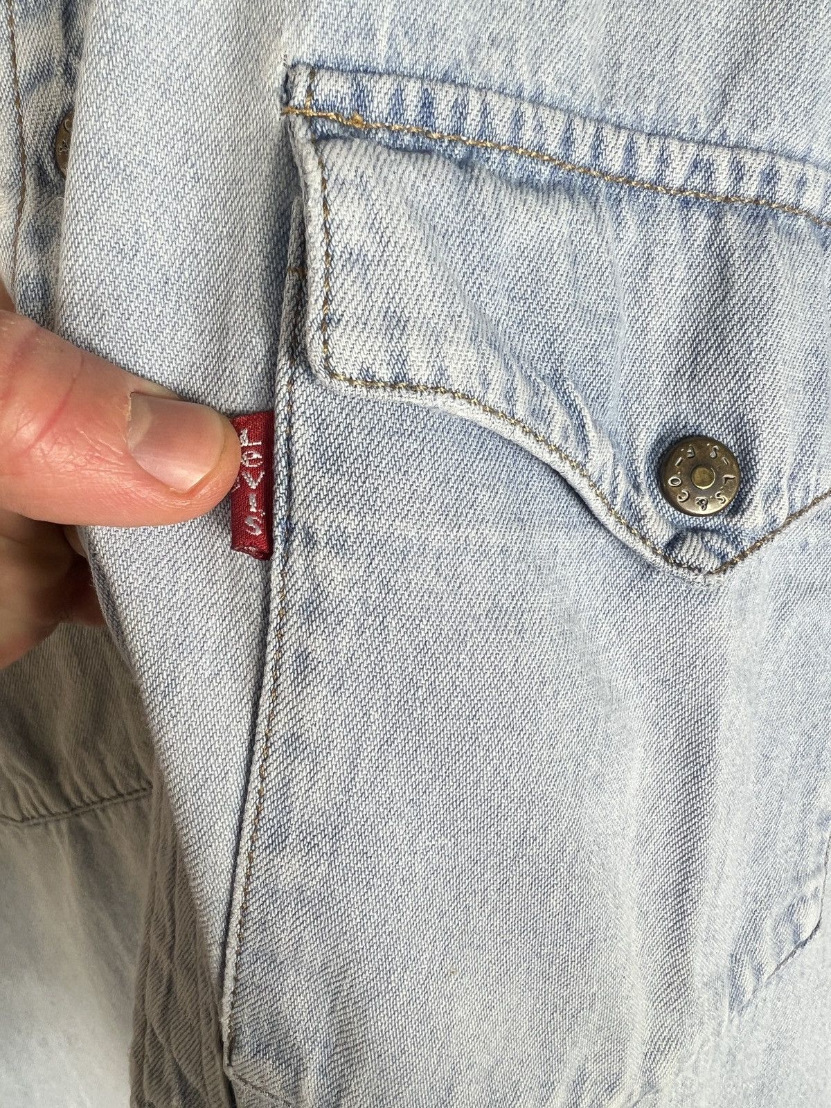 Levi's Vintage 80s Levi’s Blue Denim Western Shirt Size US L / EU 52-54 / 3 - 3 Thumbnail