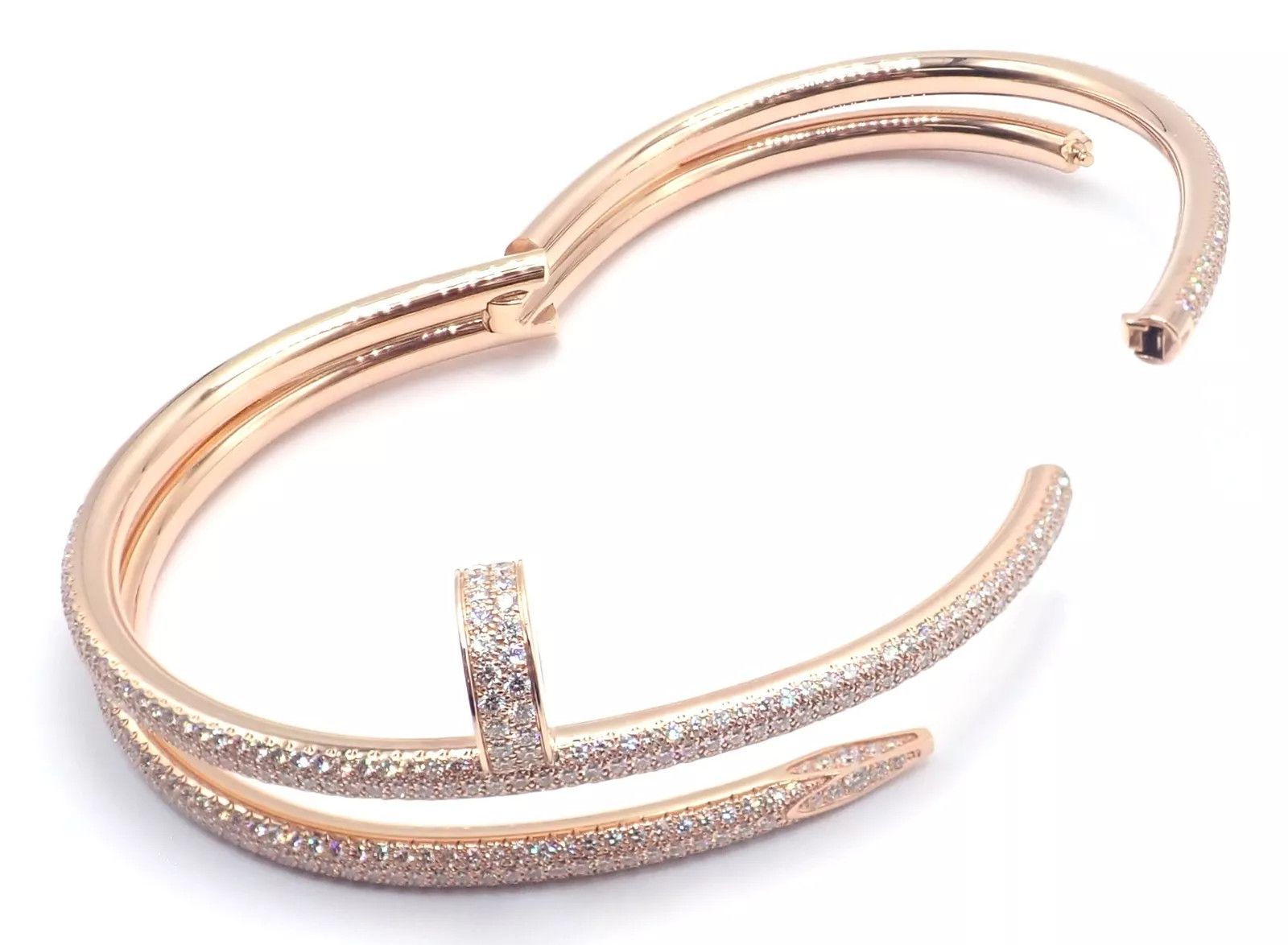 Cartier Nail 18k Gold Diamond Bangle Bracelet Size 16 Paper Size ONE SIZE - 9 Thumbnail