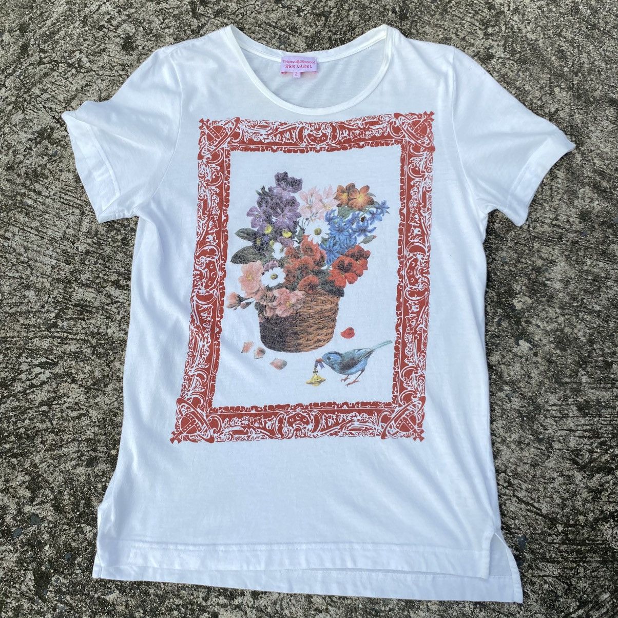 Vivienne Westwood Vivienne Westwood Floral Basket & Bird Print White Tee Size M / US 6-8 / IT 42-44 - 1 Thumbnail